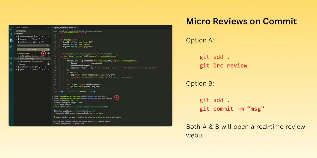 Screenshot 1 of git-lrc