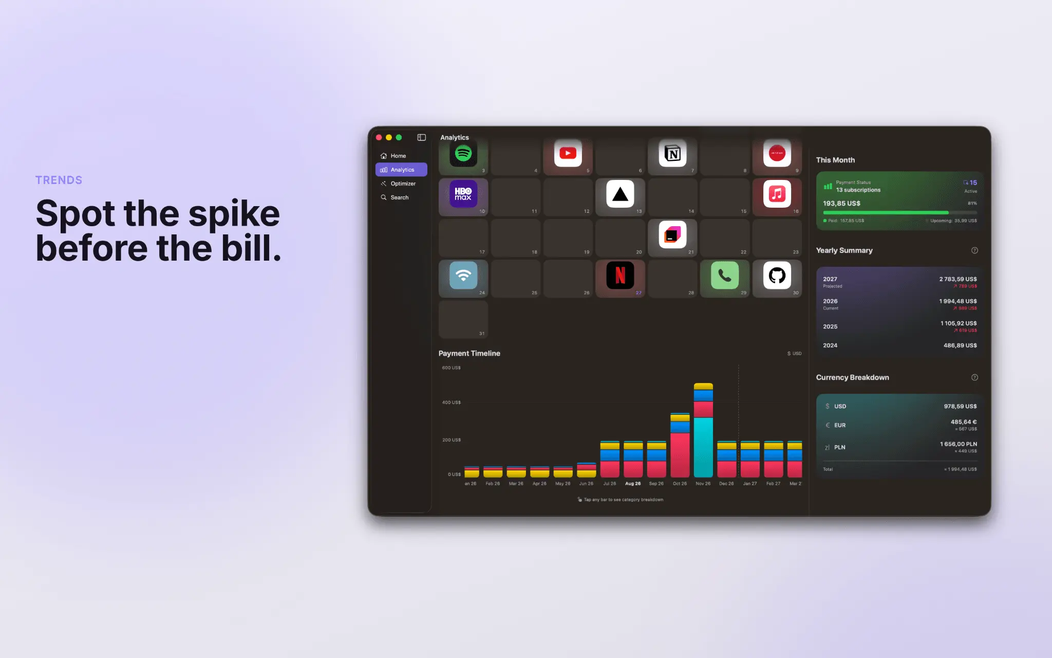Screenshot 4 of Recurred: Subscription Manager