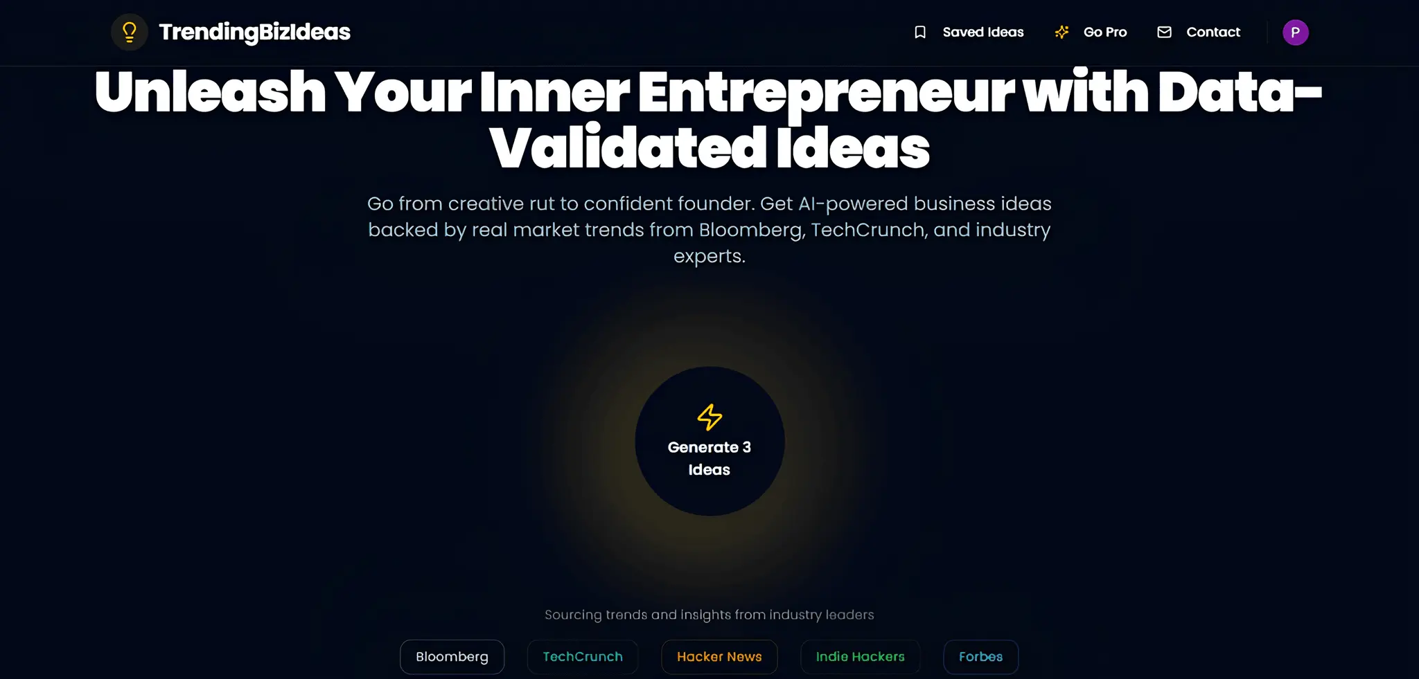 Screenshot 1 of TrendingBizIdeas