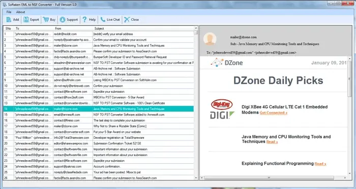 Screenshot 2 of Softaken EML to NSF Converter