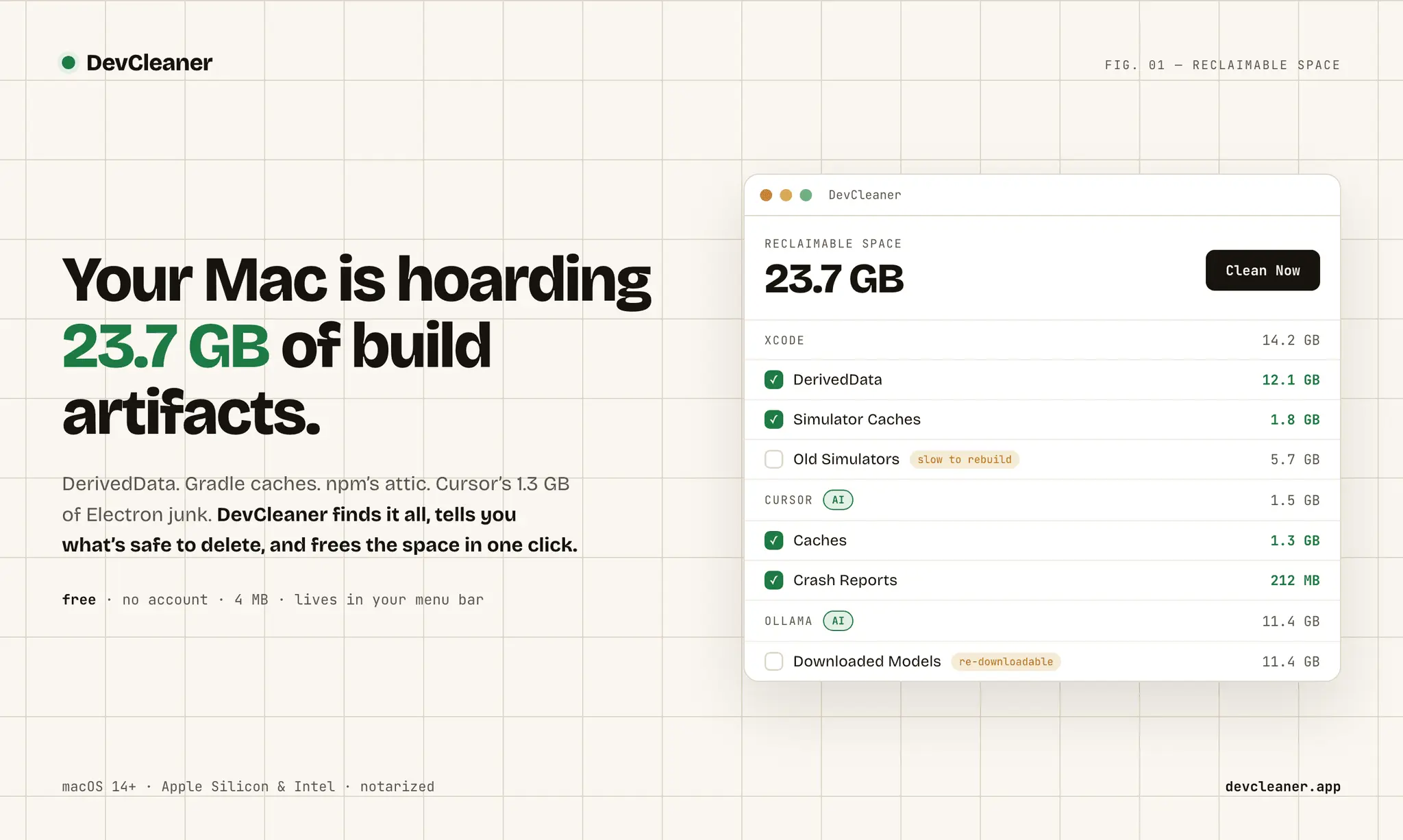 Screenshot 1 of DevCleaner