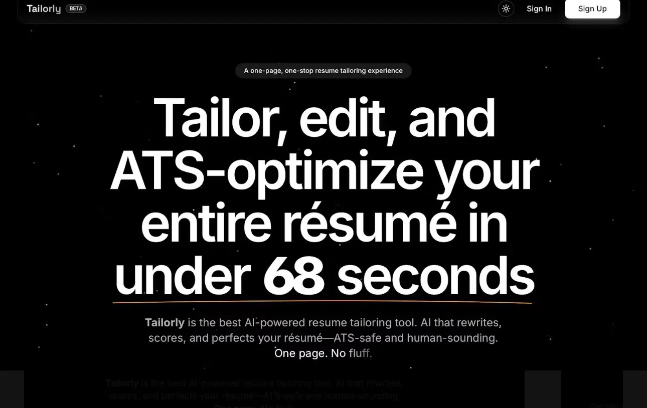 Screenshot 1 of Tailorly - AI Career OS