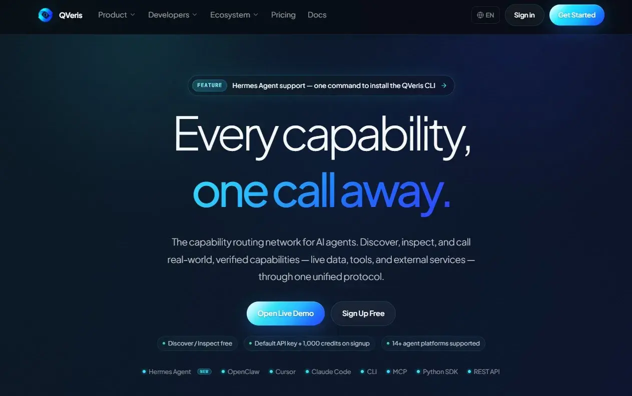 Screenshot 1 of QVeris AI