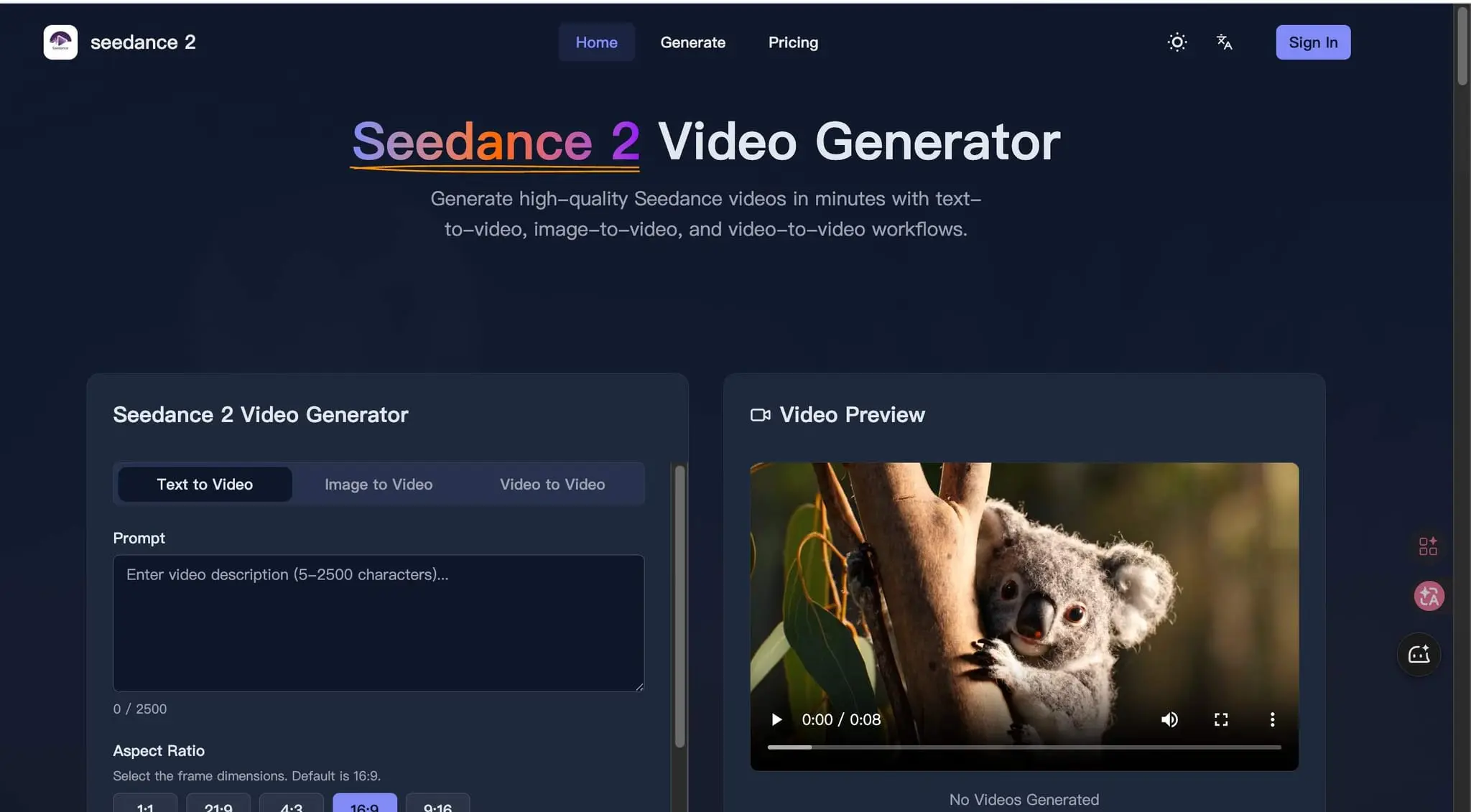 Screenshot 1 of Seedance 2