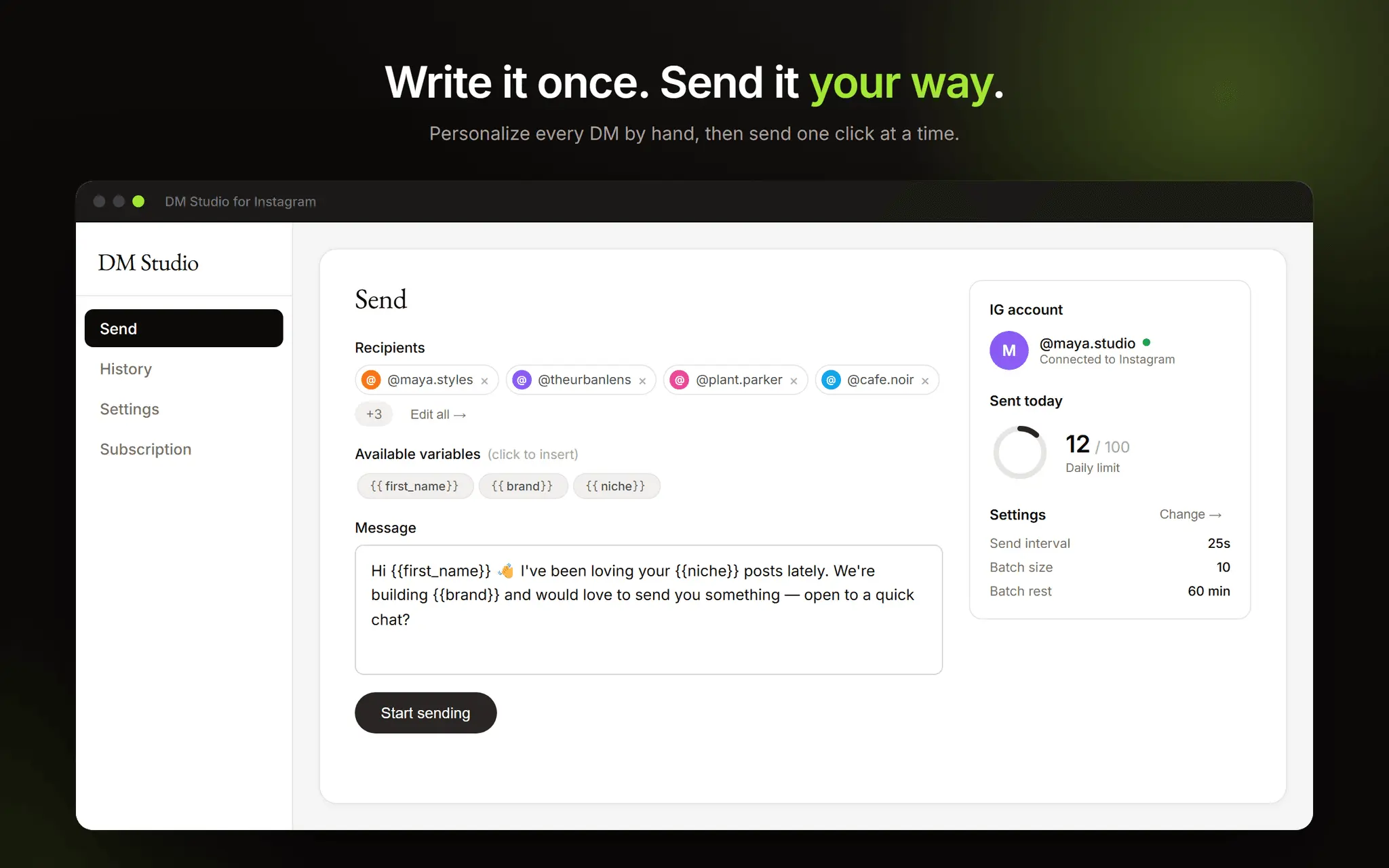 Screenshot 1 of DM Studio for Instagram