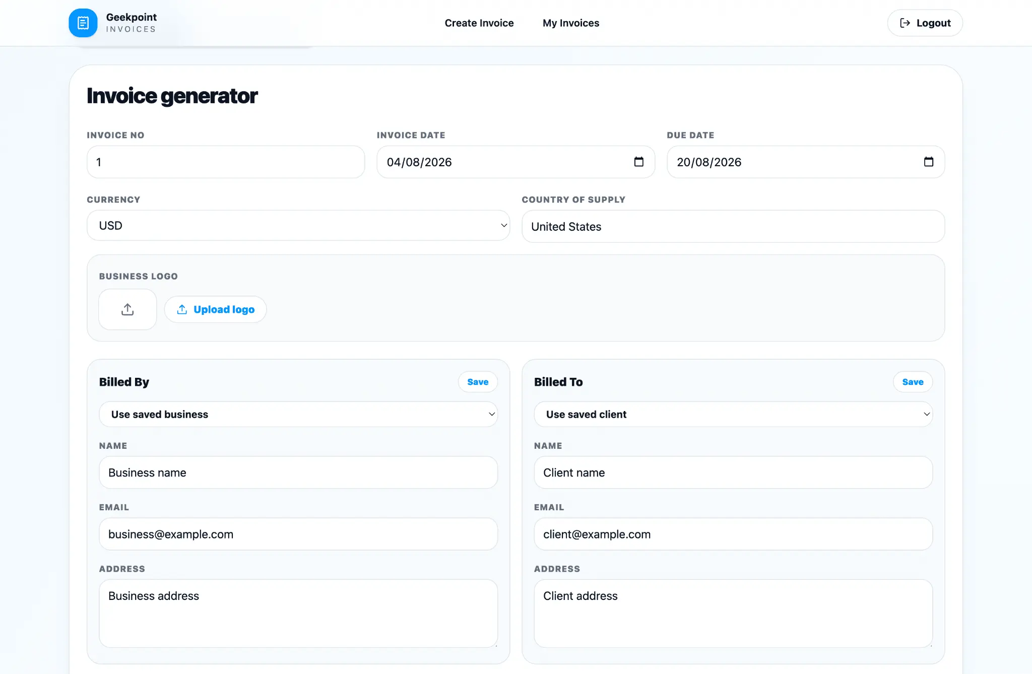 Screenshot 3 of Free Invoice generator