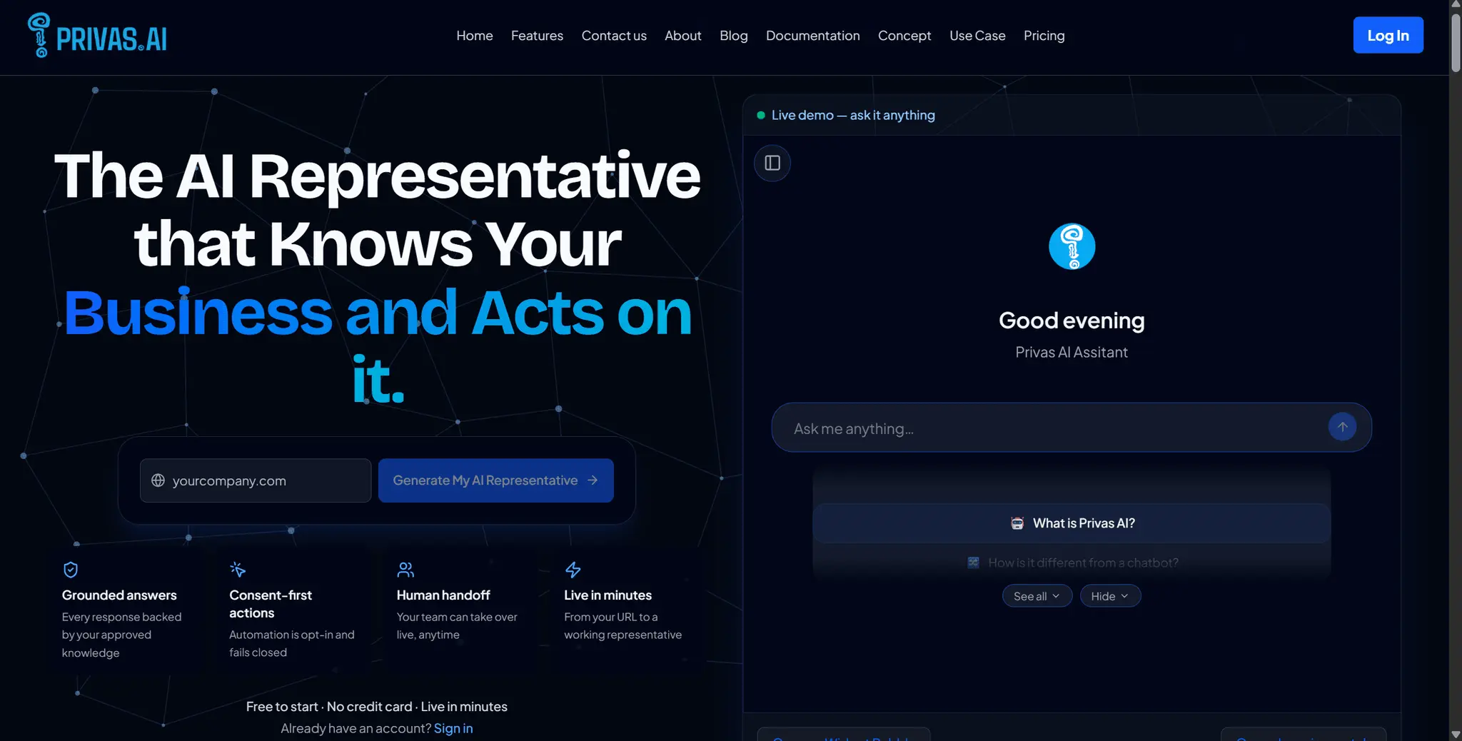 Screenshot 1 of Privas AI