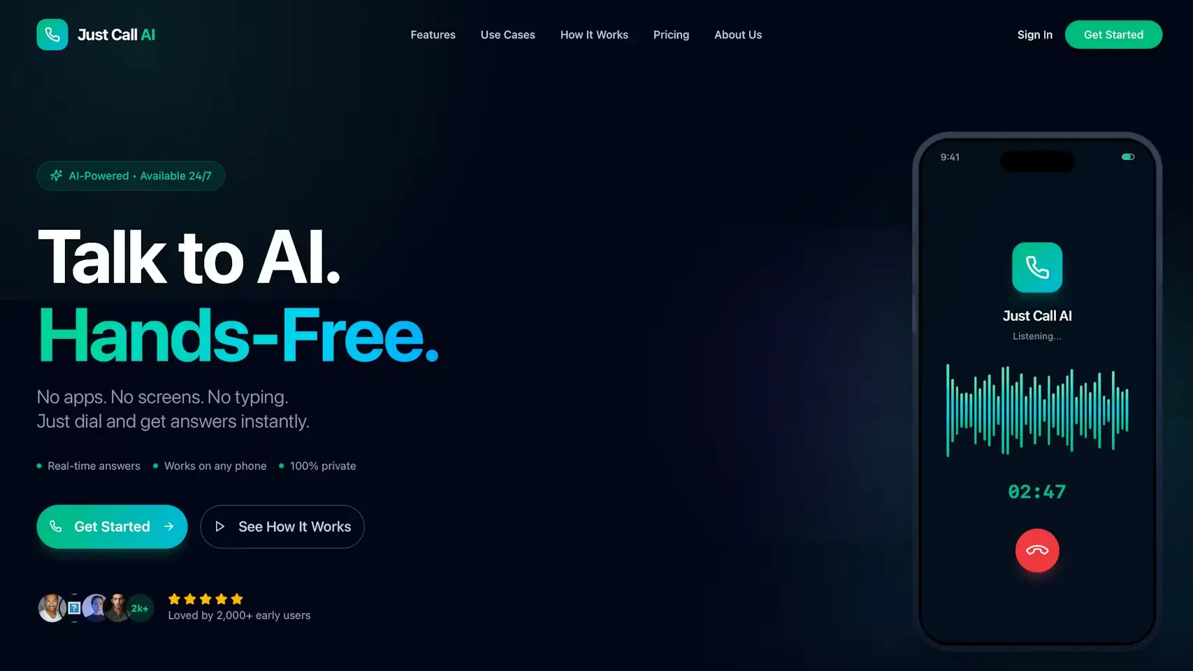 Screenshot 1 of Just Call AI
