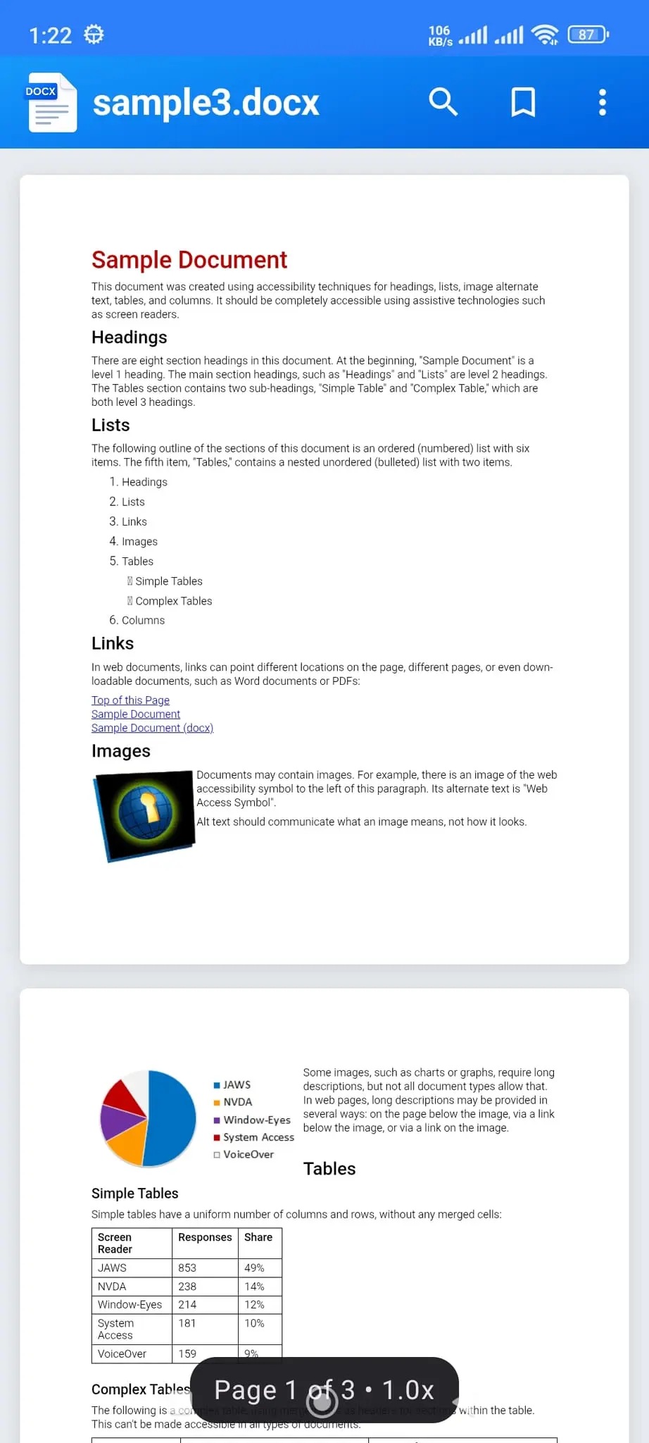 Screenshot 3 of Docx Viewer