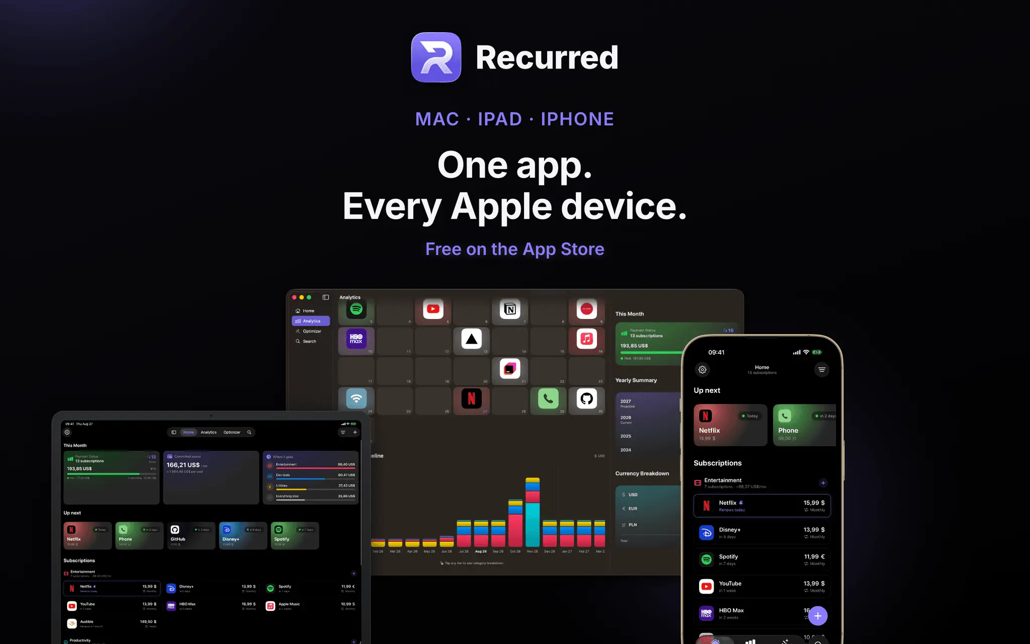 Screenshot 2 of Recurred: Subscription Manager