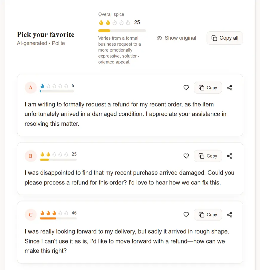 Screenshot 2 of VibeRewrite