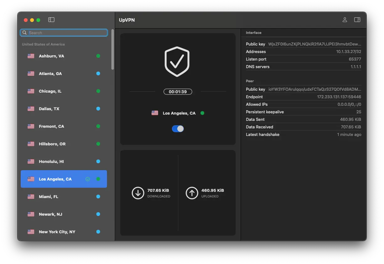 Screenshot 1 of Serverless VPN - UpVPN