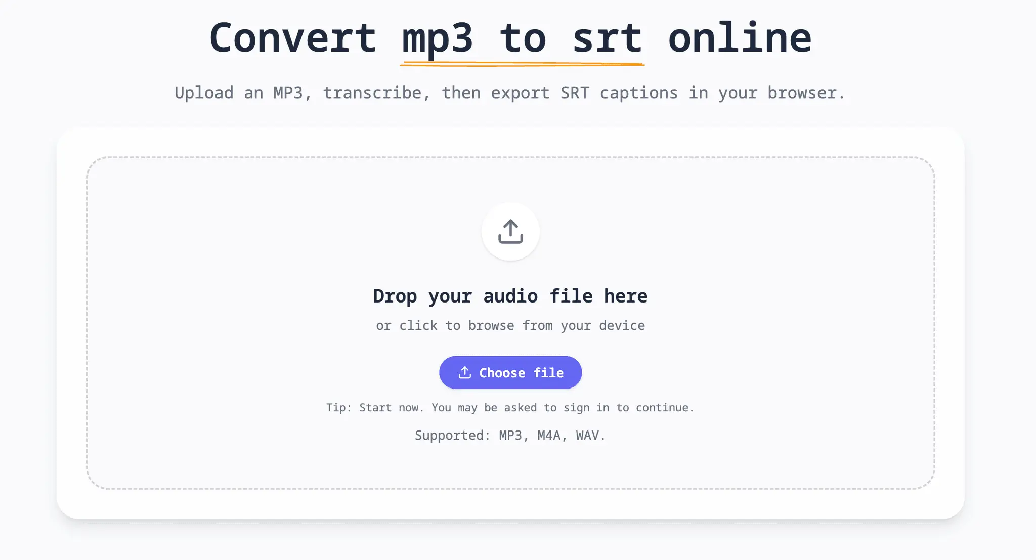 Screenshot 1 of MP3 to SRT (Subtitle Generator)