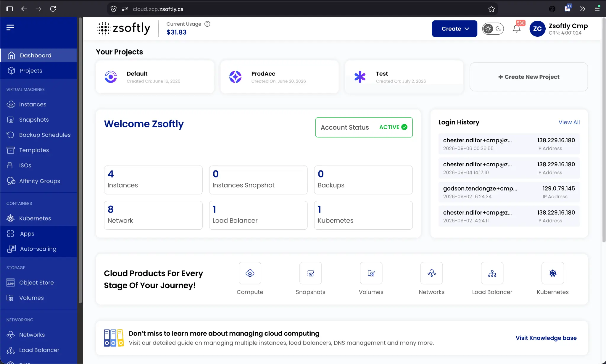 Screenshot 1 of ZSoftly Cloud Platform