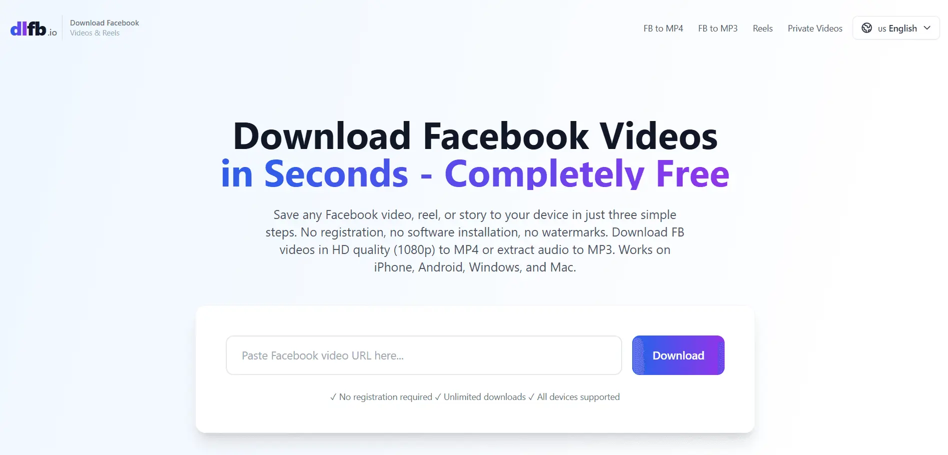 Screenshot 1 of DLFB Video Downloader