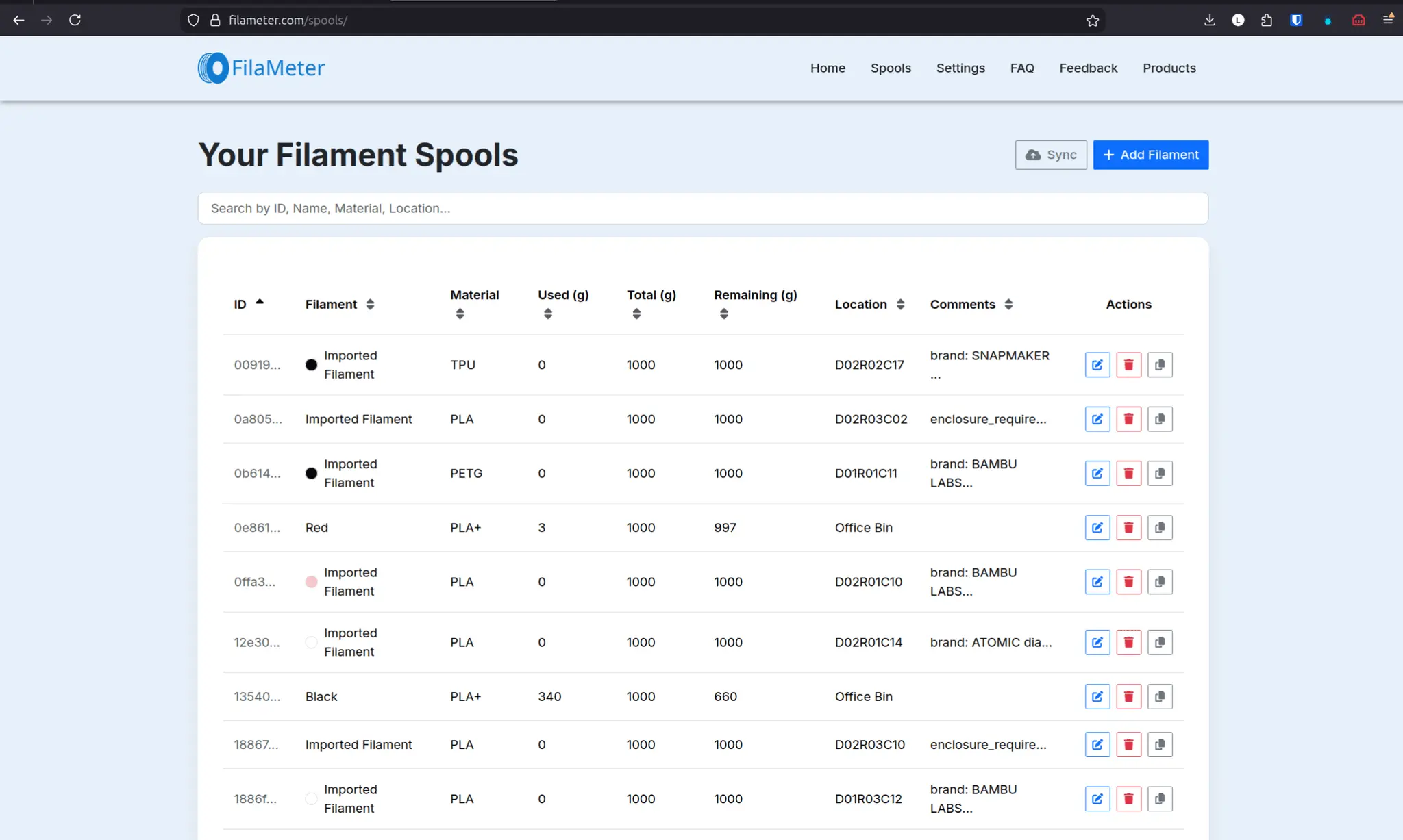 Screenshot 1 of FilaMeter