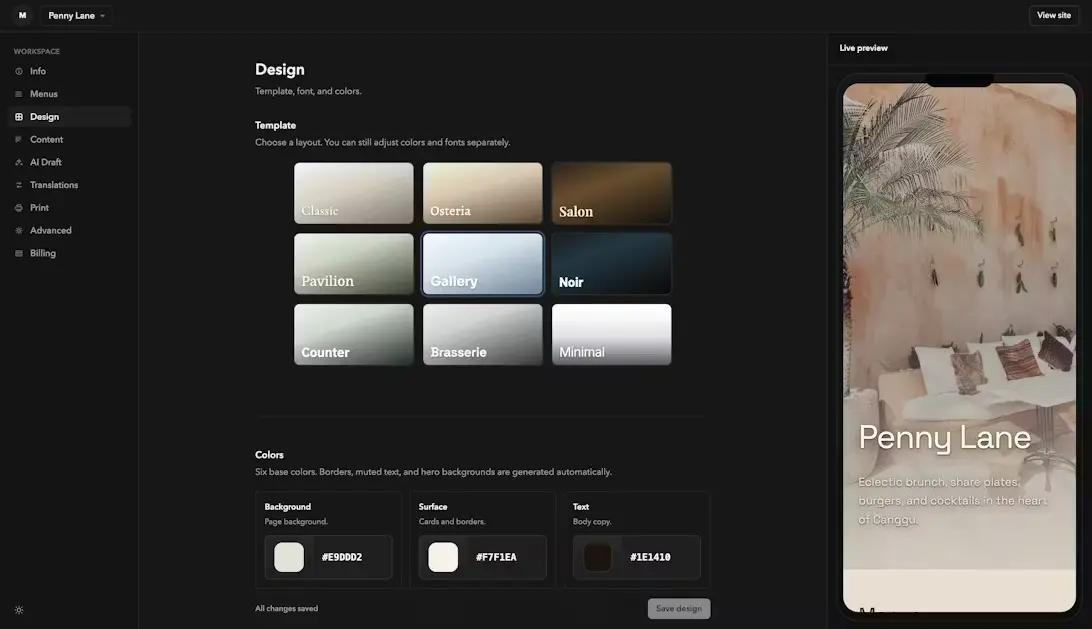Screenshot 3 of Menu Builder