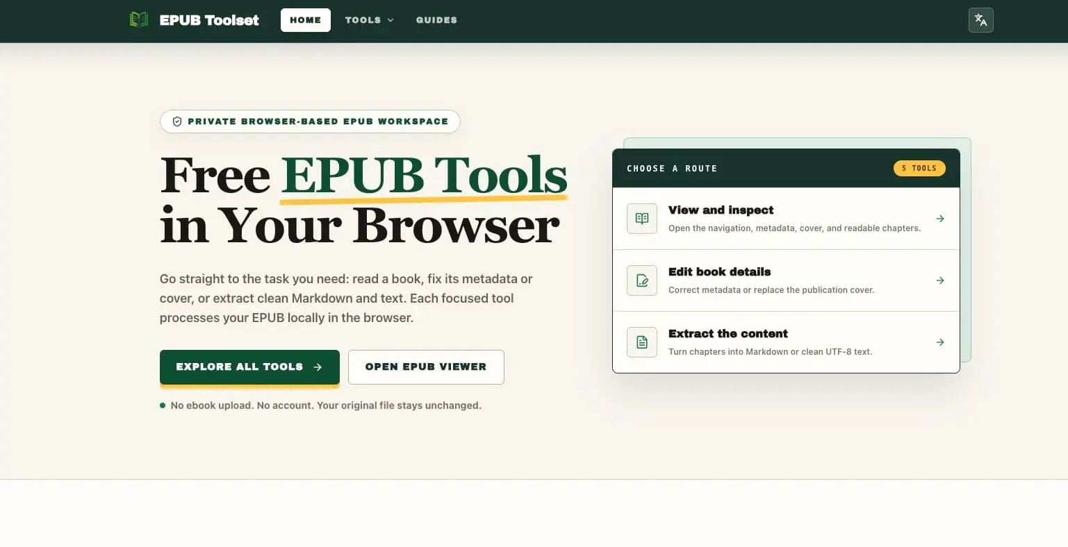 Screenshot 1 of EPUB Toolset