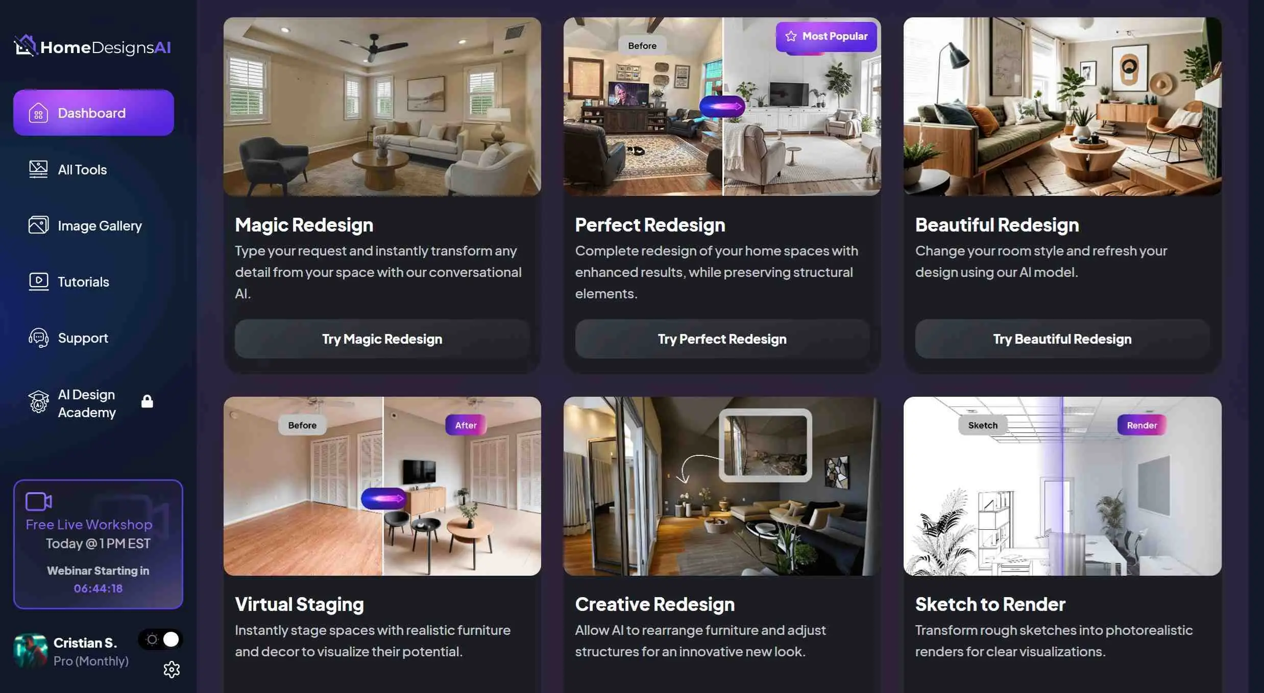 Screenshot 1 of HomeDesignsAI