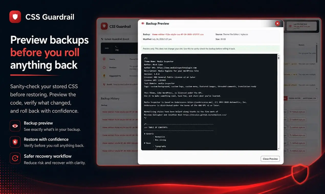 Screenshot 3 of CSS Guardrail