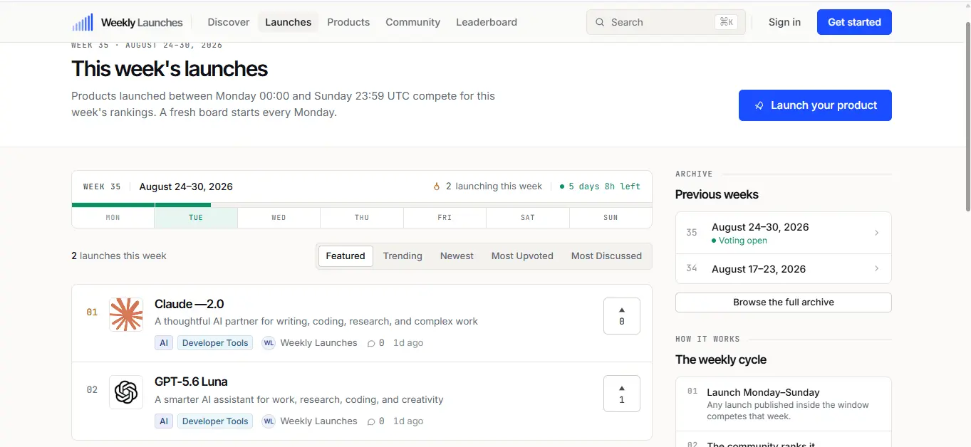 Screenshot 2 of Weekly Launches