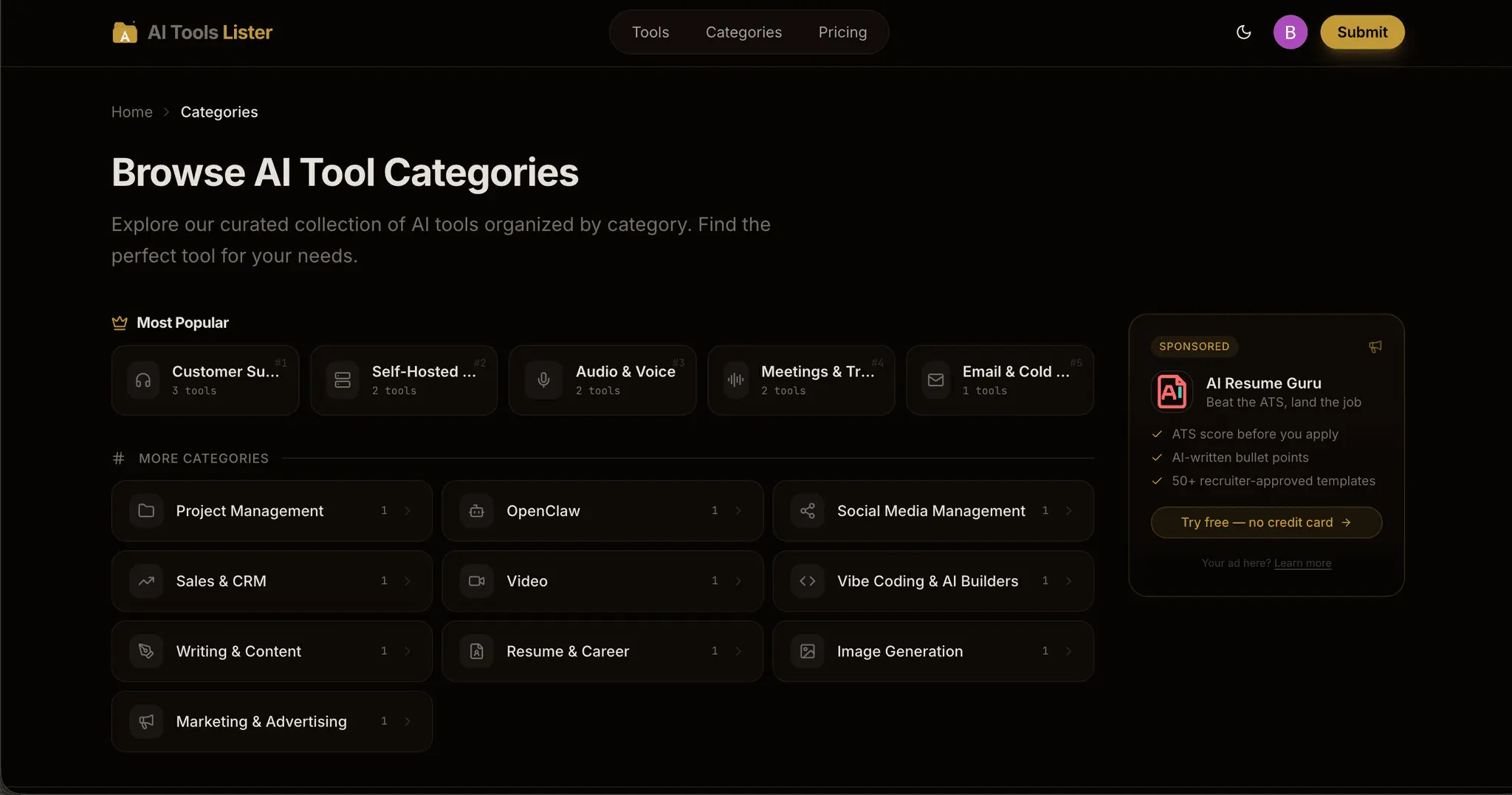 Screenshot 3 of AI Tools Lister