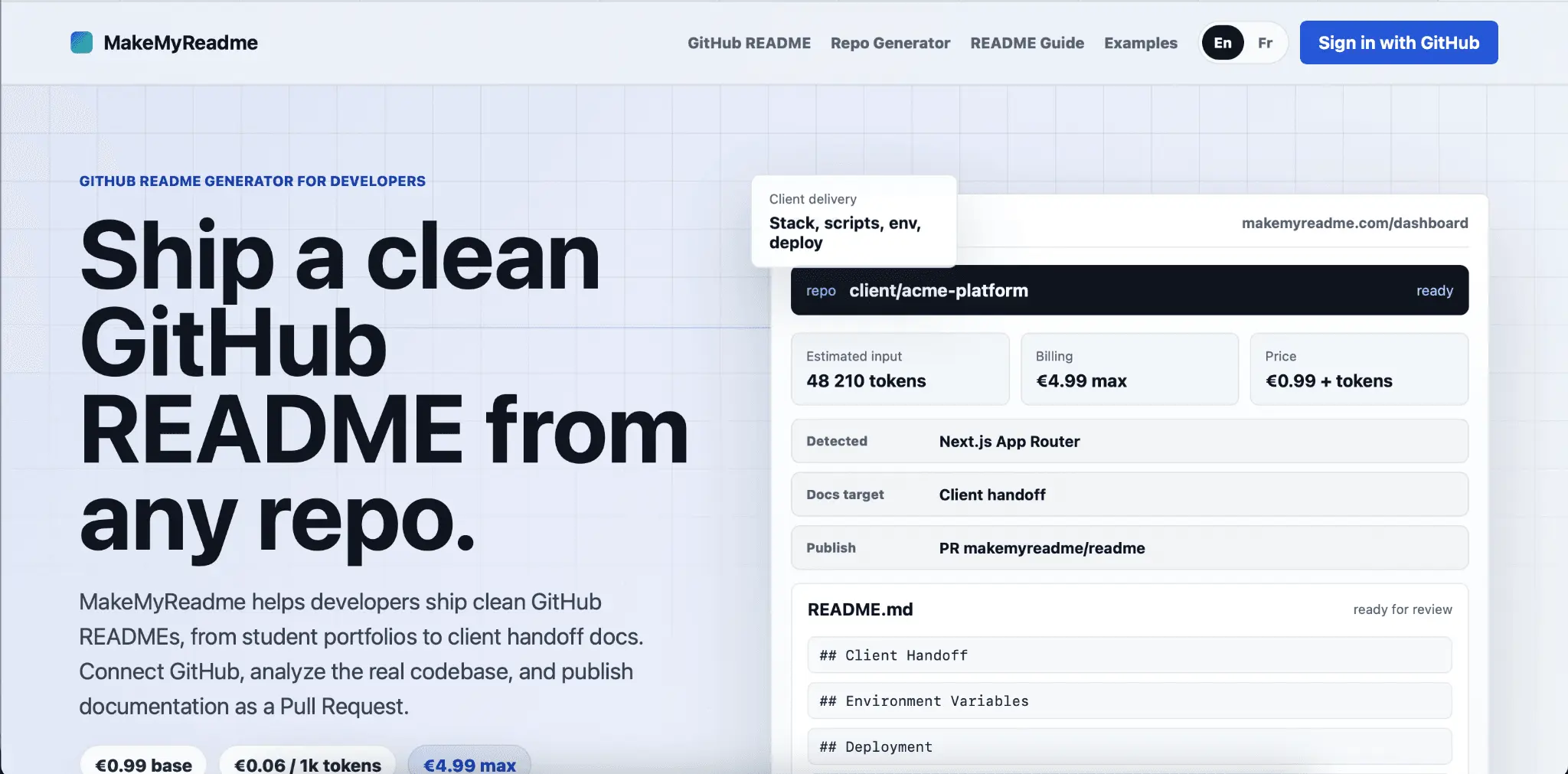 Screenshot 1 of MakeMyReadme