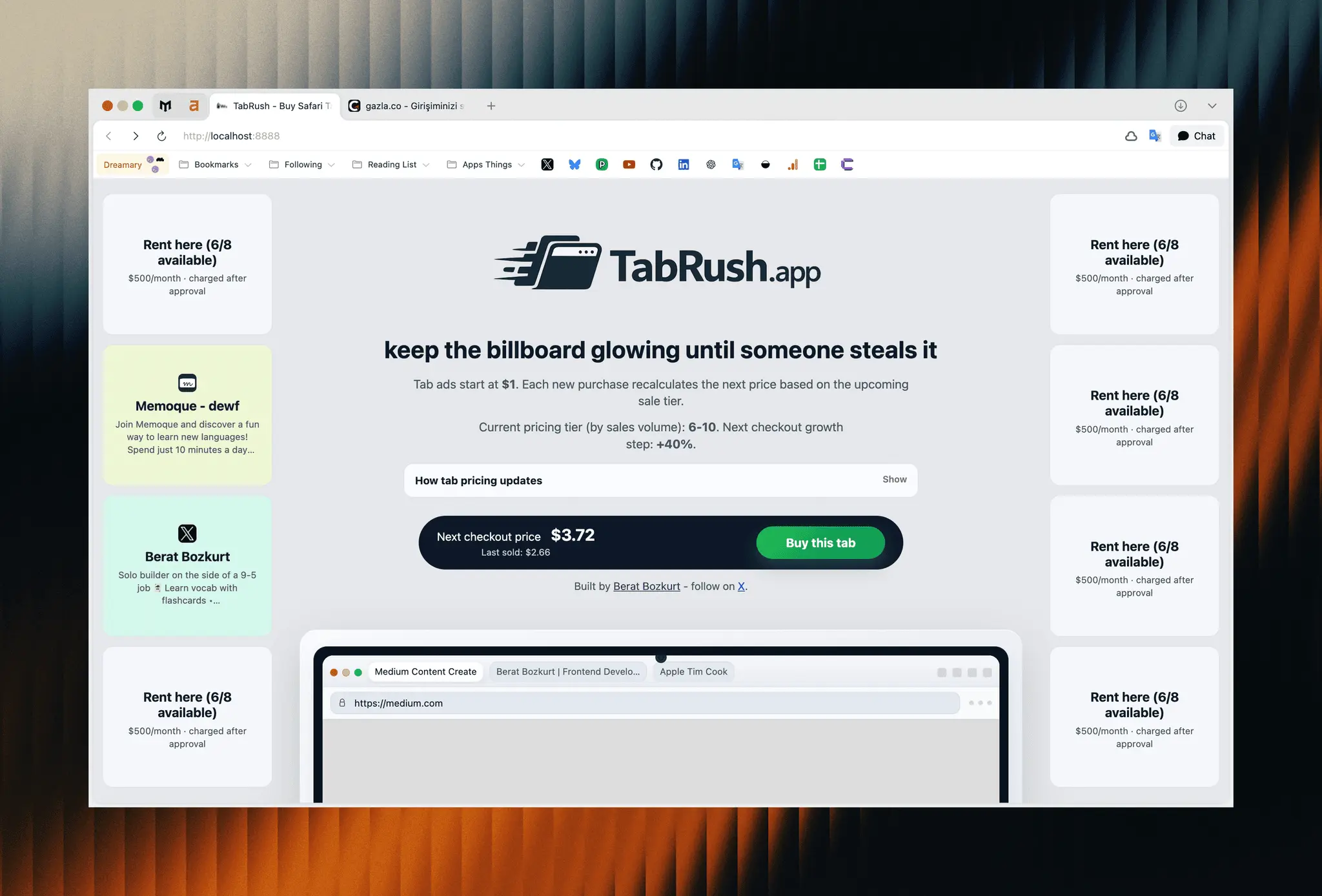 Screenshot 2 of TabRush - Be fast and publish your ads