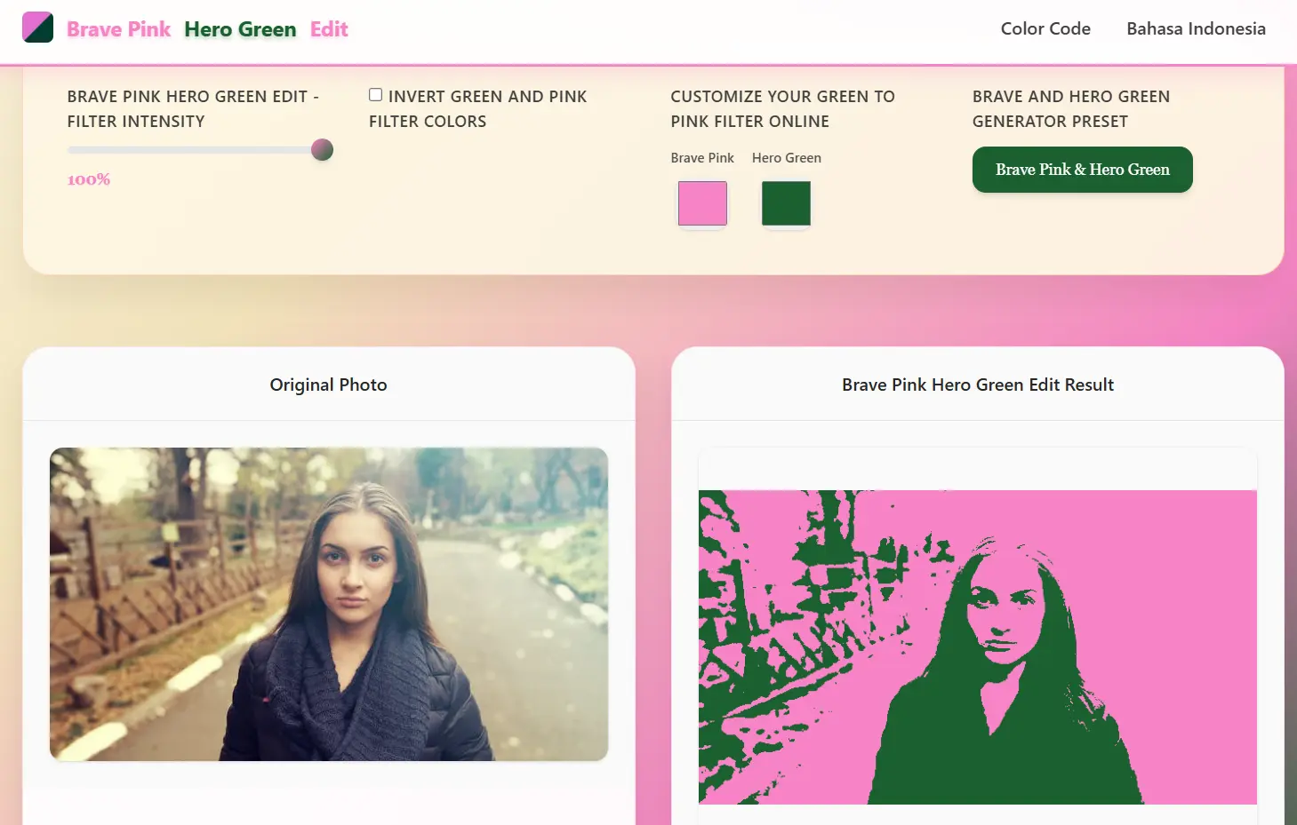 Screenshot 3 of Brave Pink Hero Green Edit