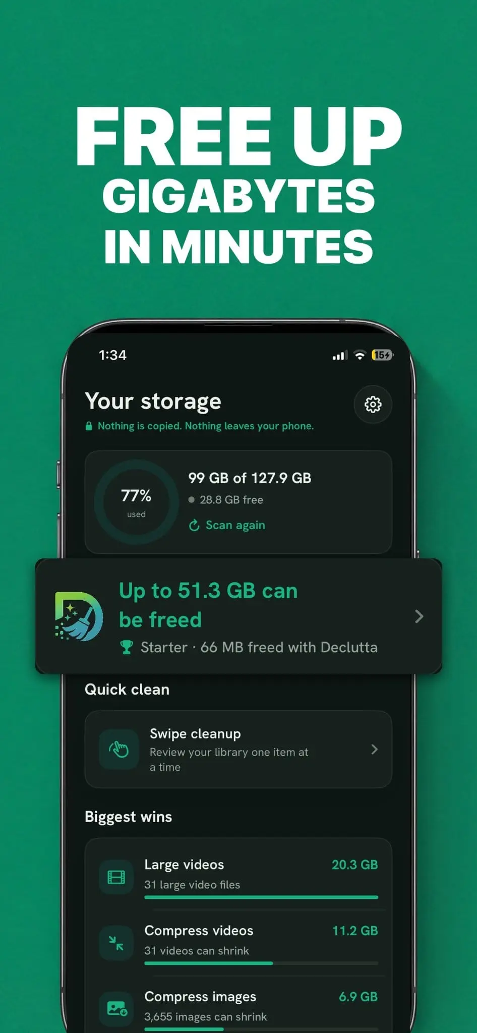 Screenshot 1 of Declutta - iPhone Storage Cleaner