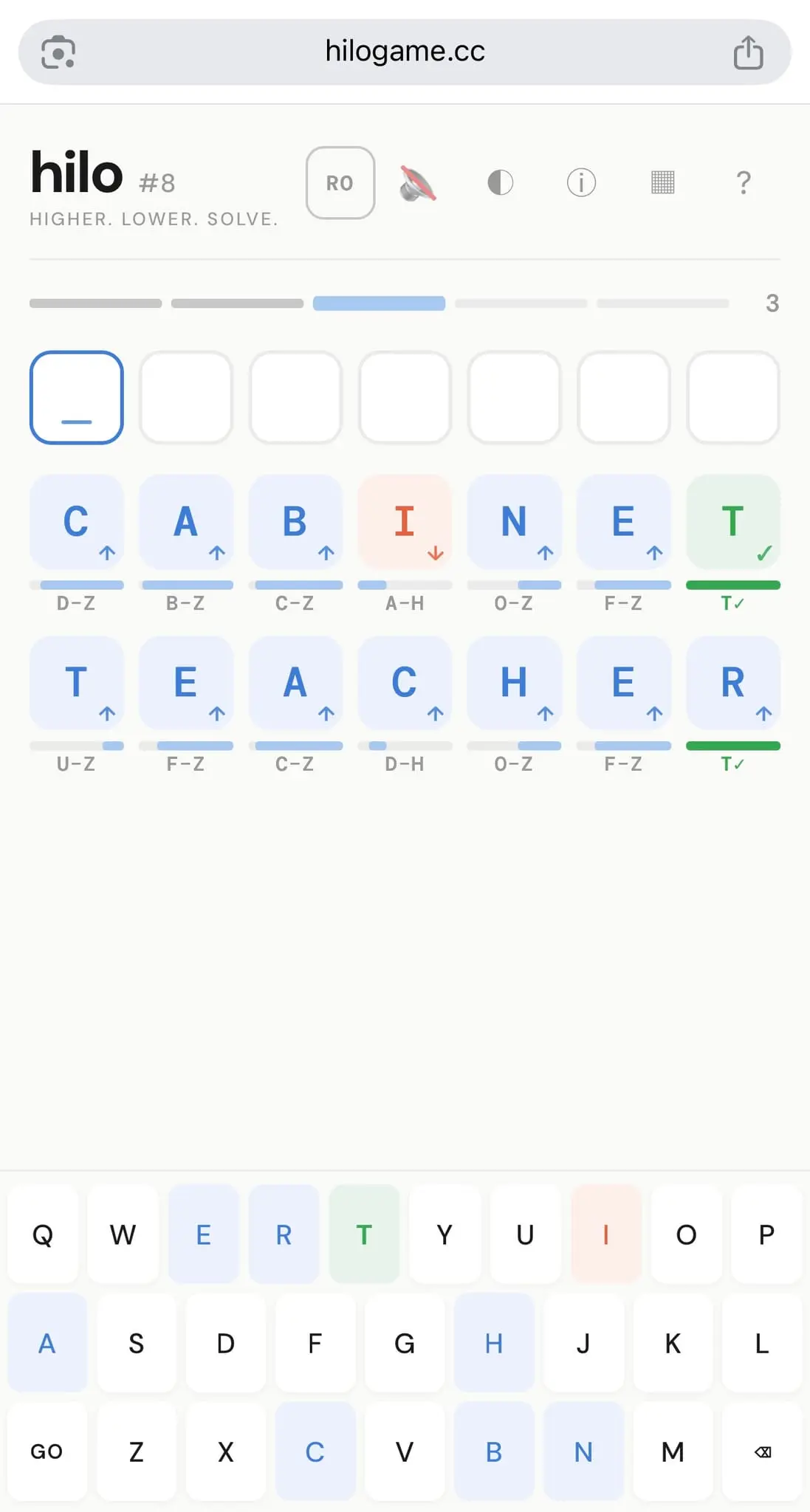 Screenshot 1 of Hilo - Daily Word Puzzle