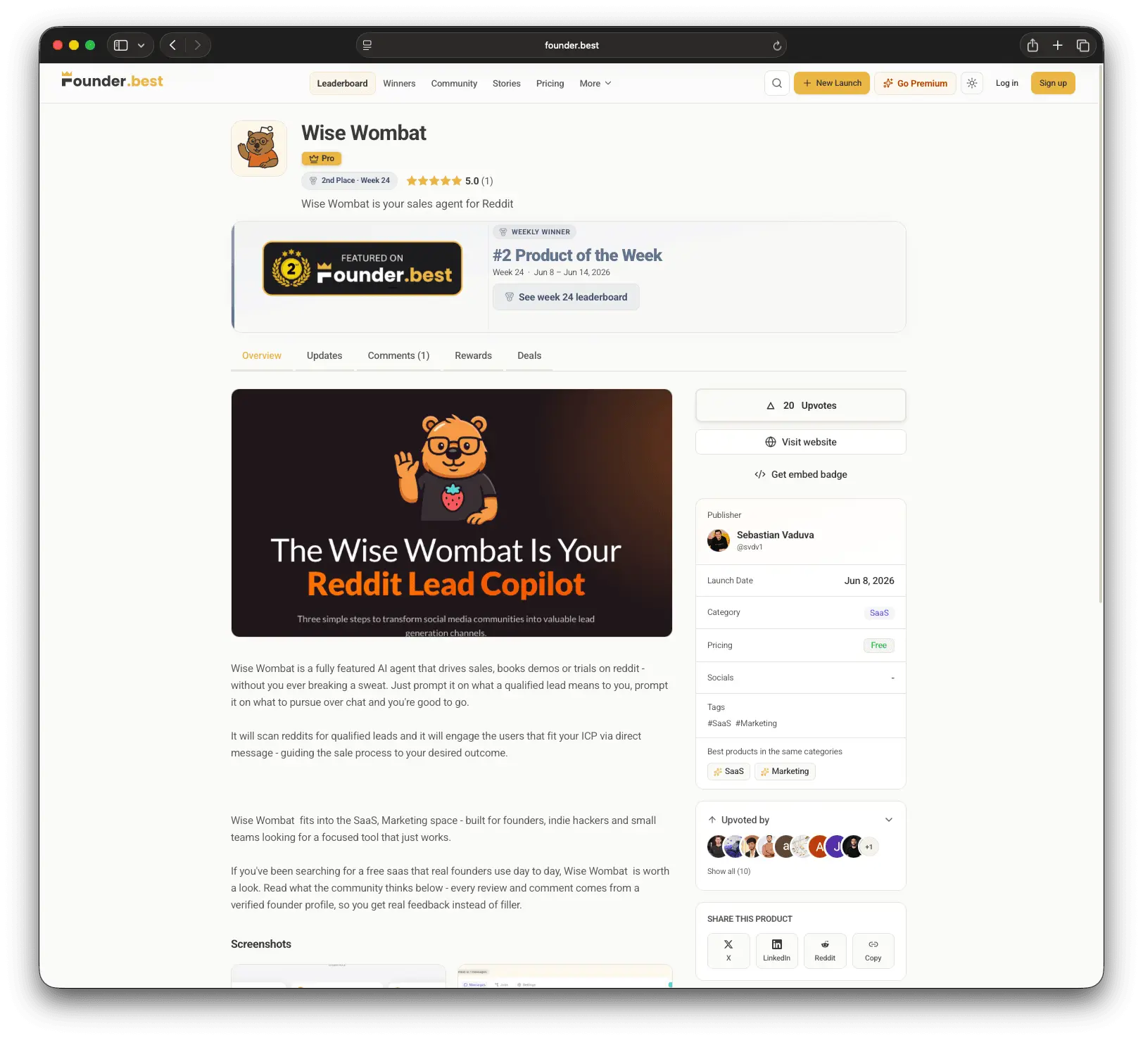 Screenshot 3 of Founder.best