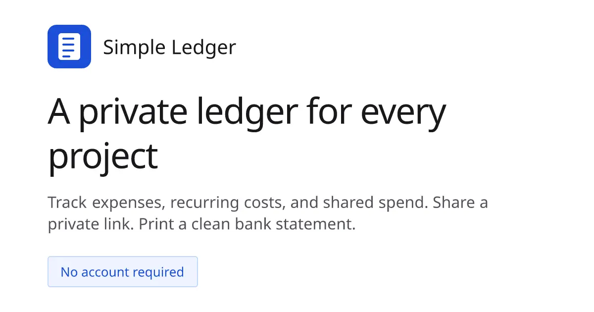 Screenshot 1 of Simple Ledger