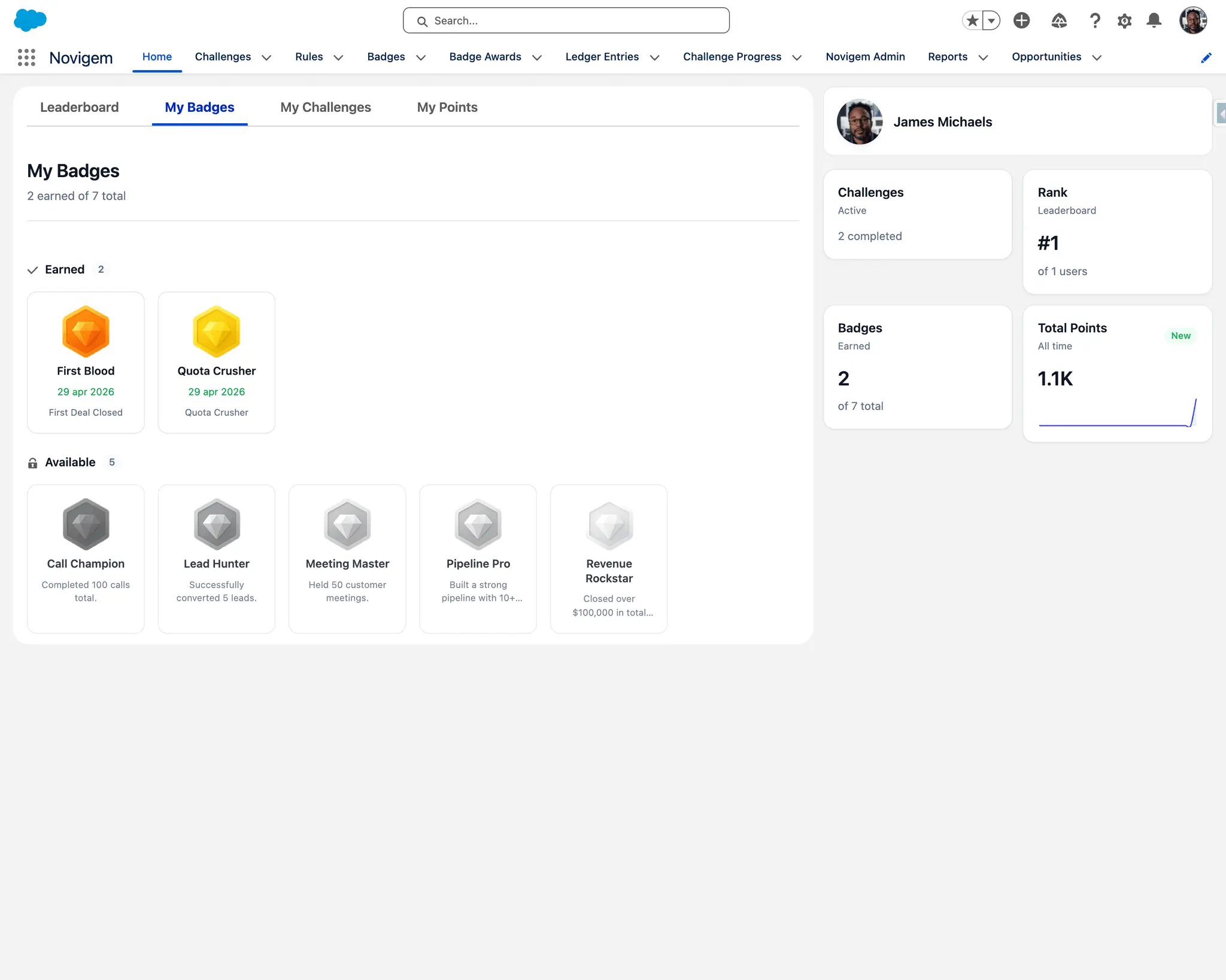 Screenshot 3 of Novigem Sales Gamification Platform
