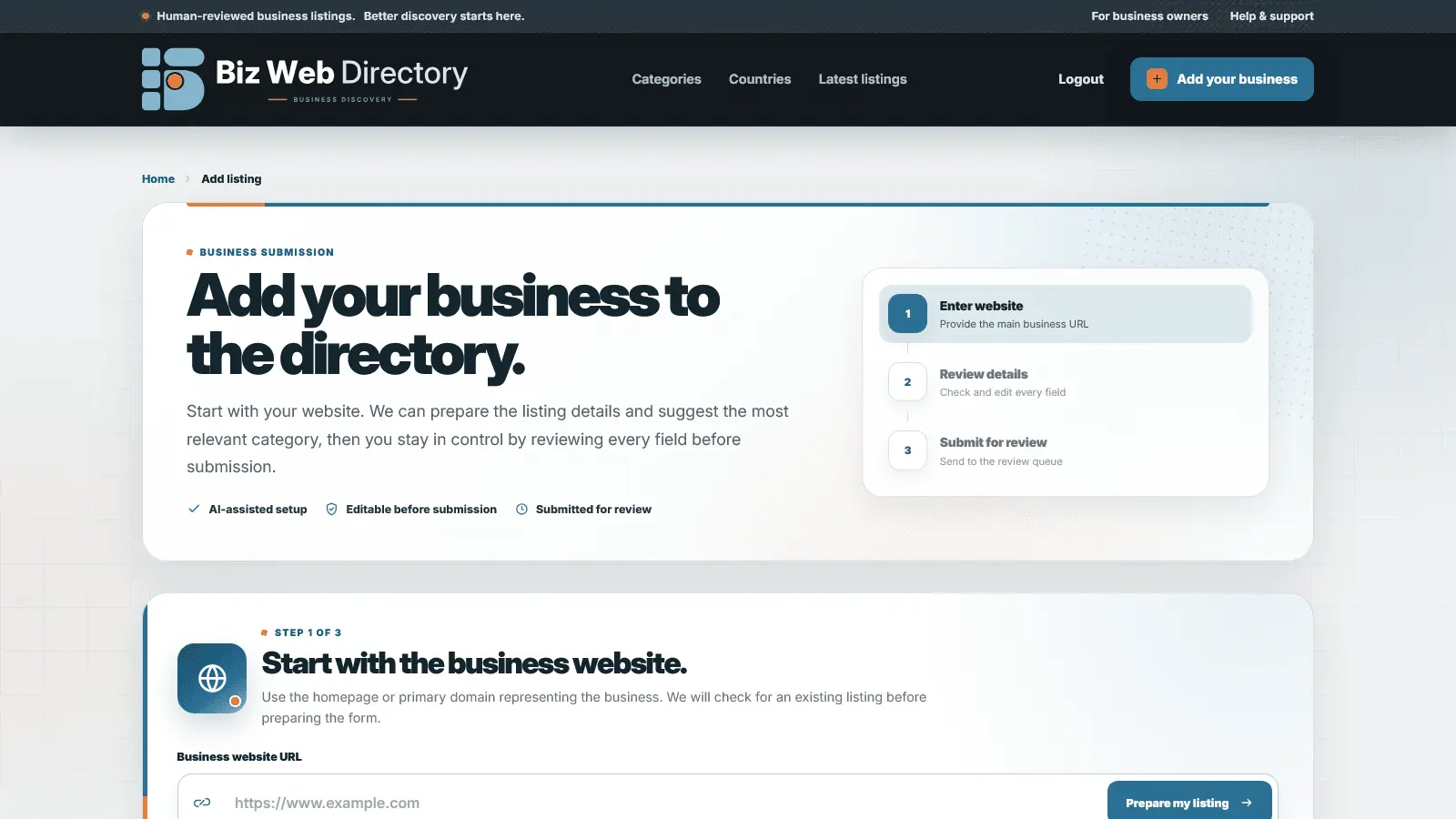 Screenshot 2 of Biz Web Directory