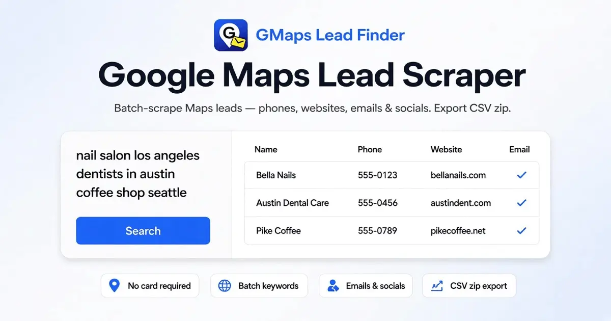 Screenshot 1 of GMaps Lead Finder - Google Maps Scraper