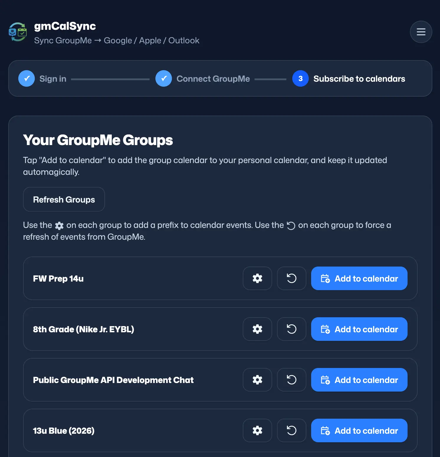 Screenshot 2 of gmCalSync