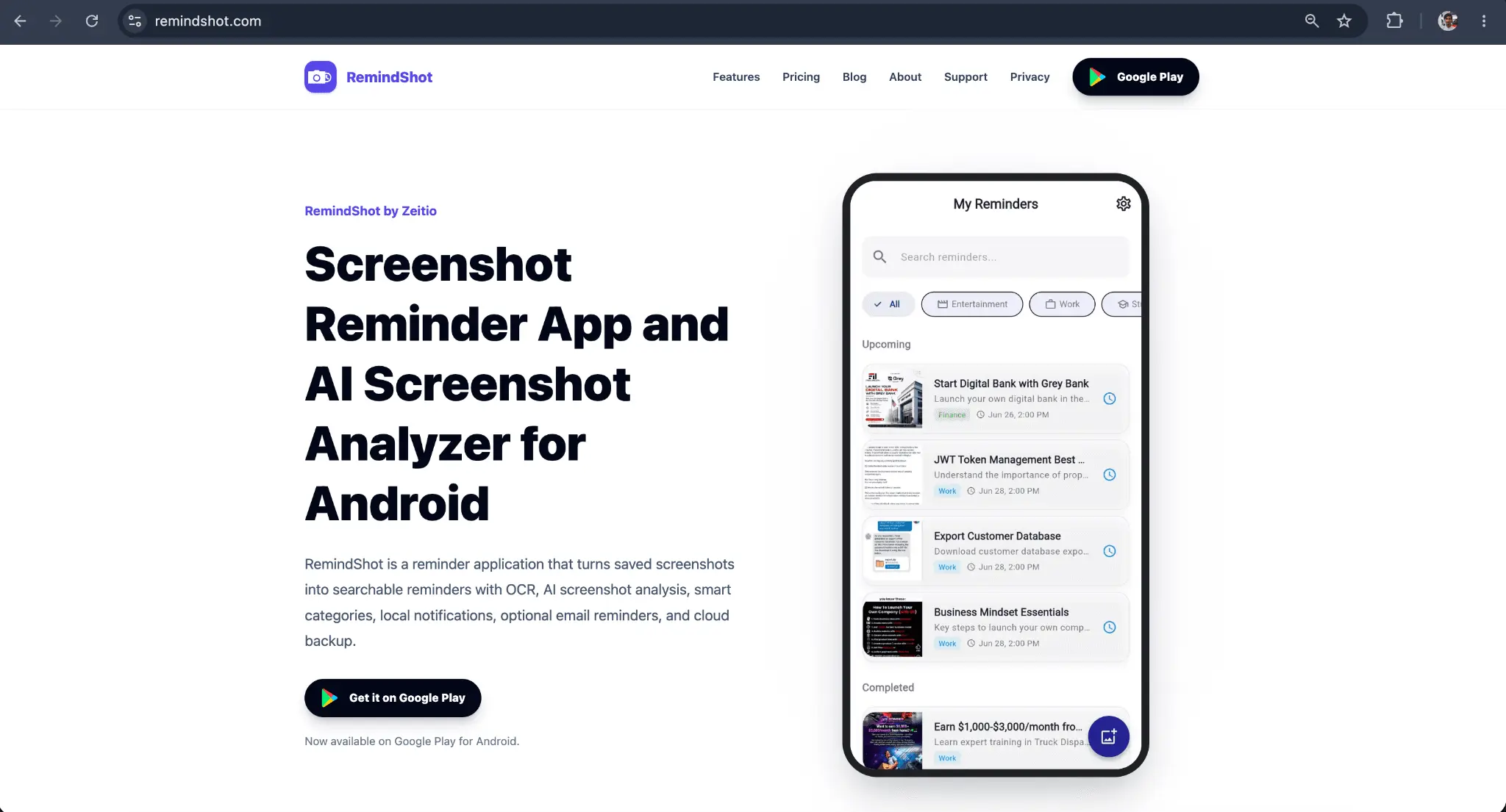 Screenshot 2 of RemindShot