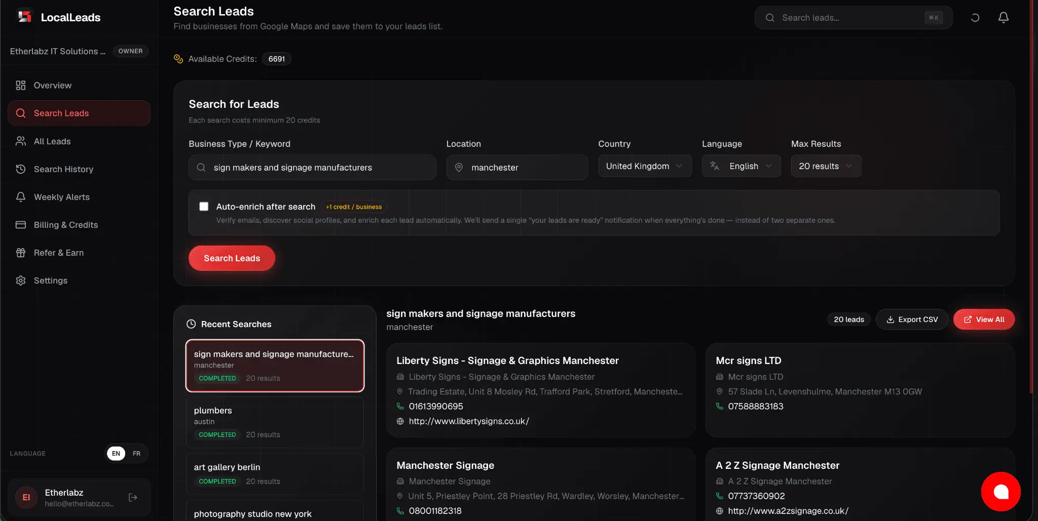 Screenshot 3 of LocalLeads By Postorbit