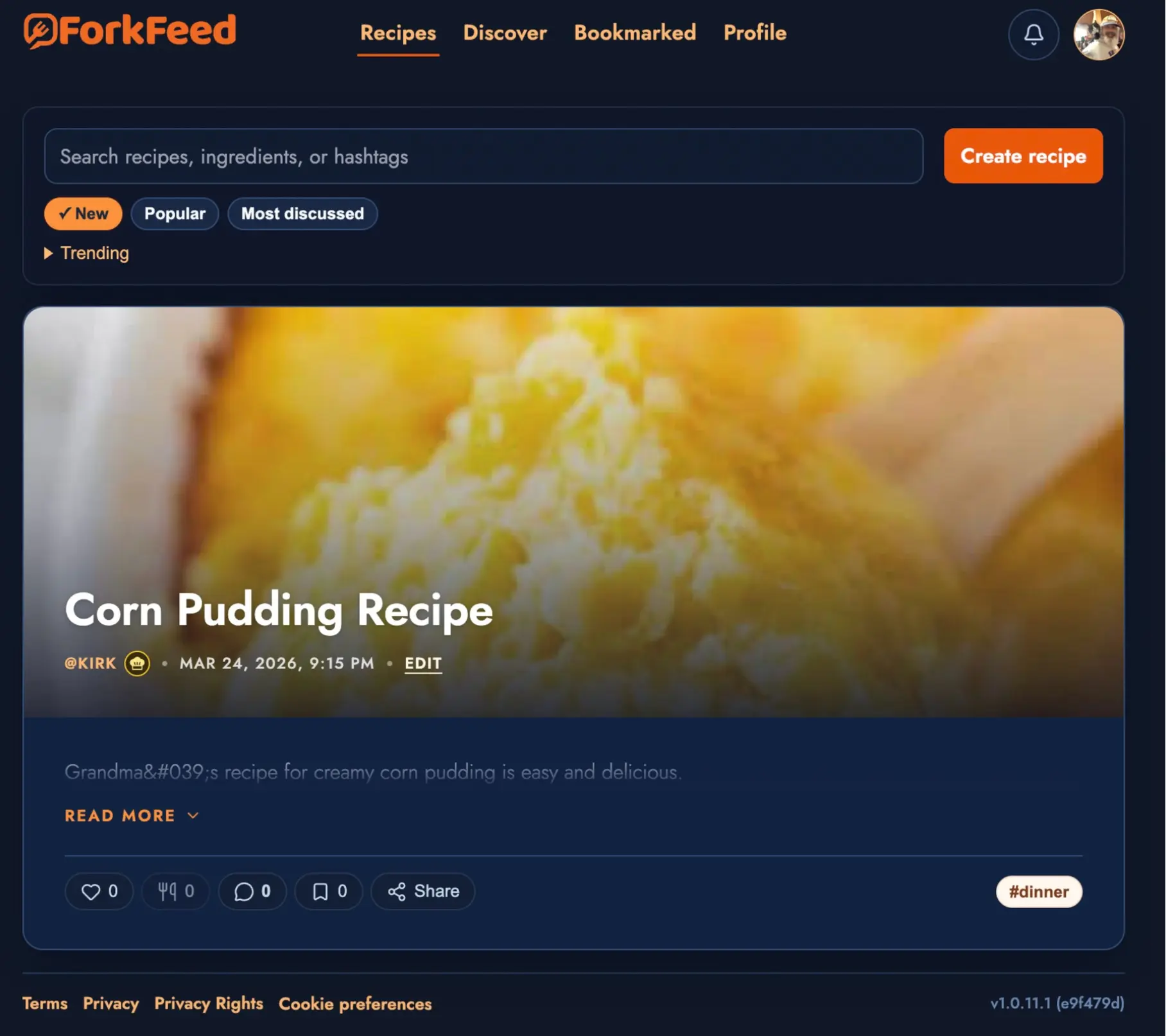 Screenshot 1 of ForkFeed