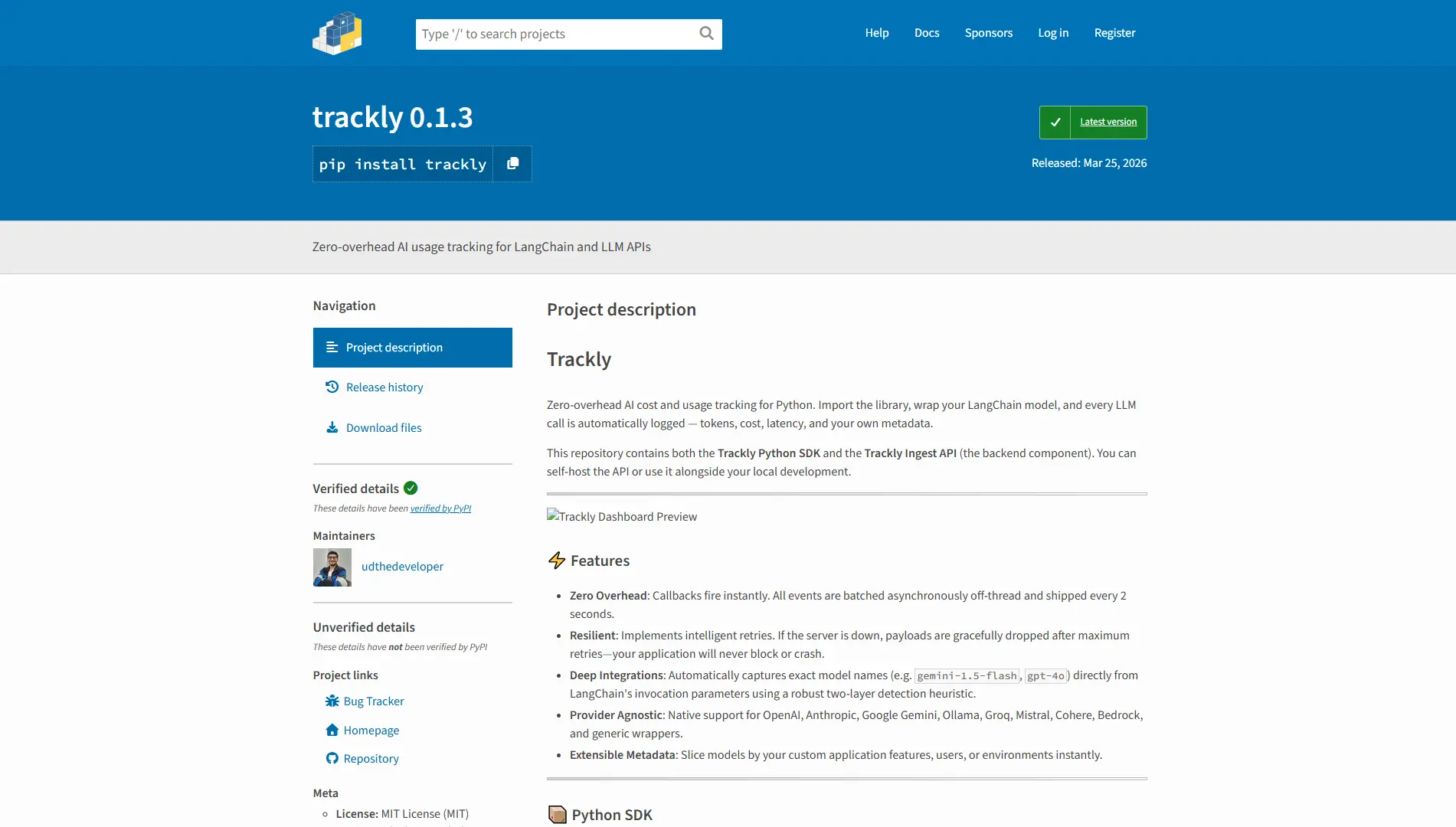 Screenshot 2 of Trackly