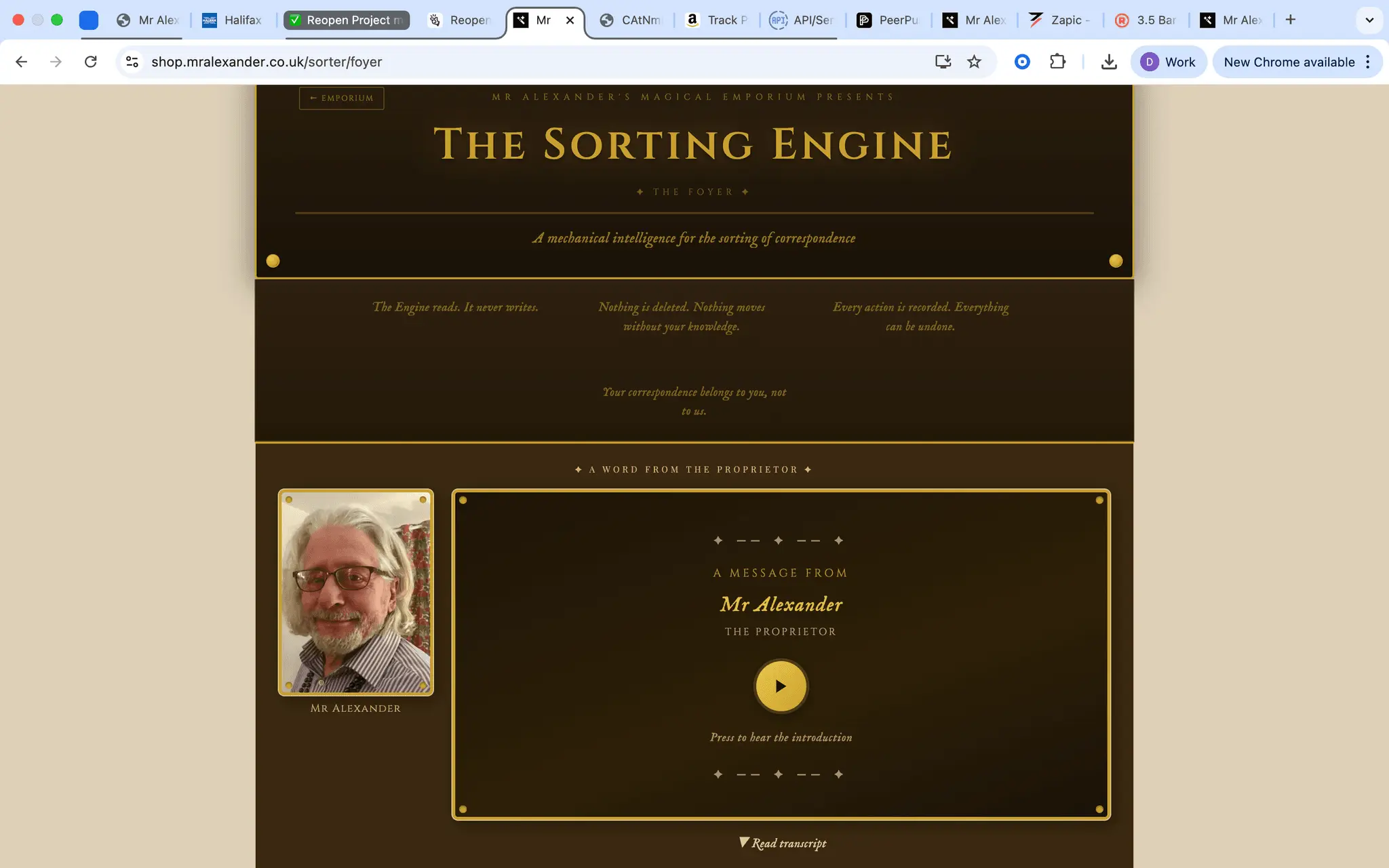 Screenshot 1 of Mr Alexander's Intelligent email Sorter