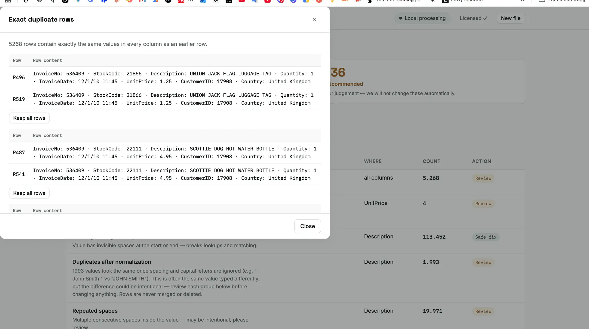 Screenshot 1 of SheetSanitizer