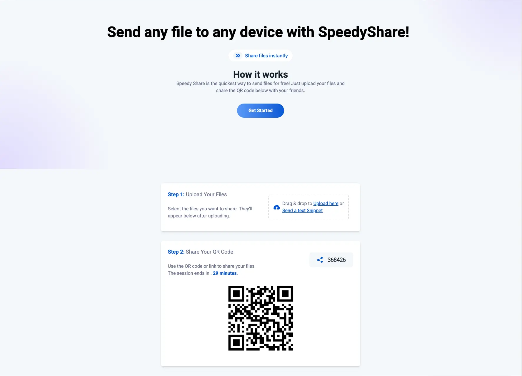 Screenshot 1 of SpeedyShare - Easy, free file sharing