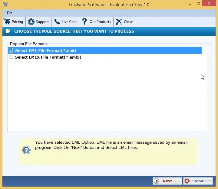 Screenshot 2 of TrustVare EML to PST Converter