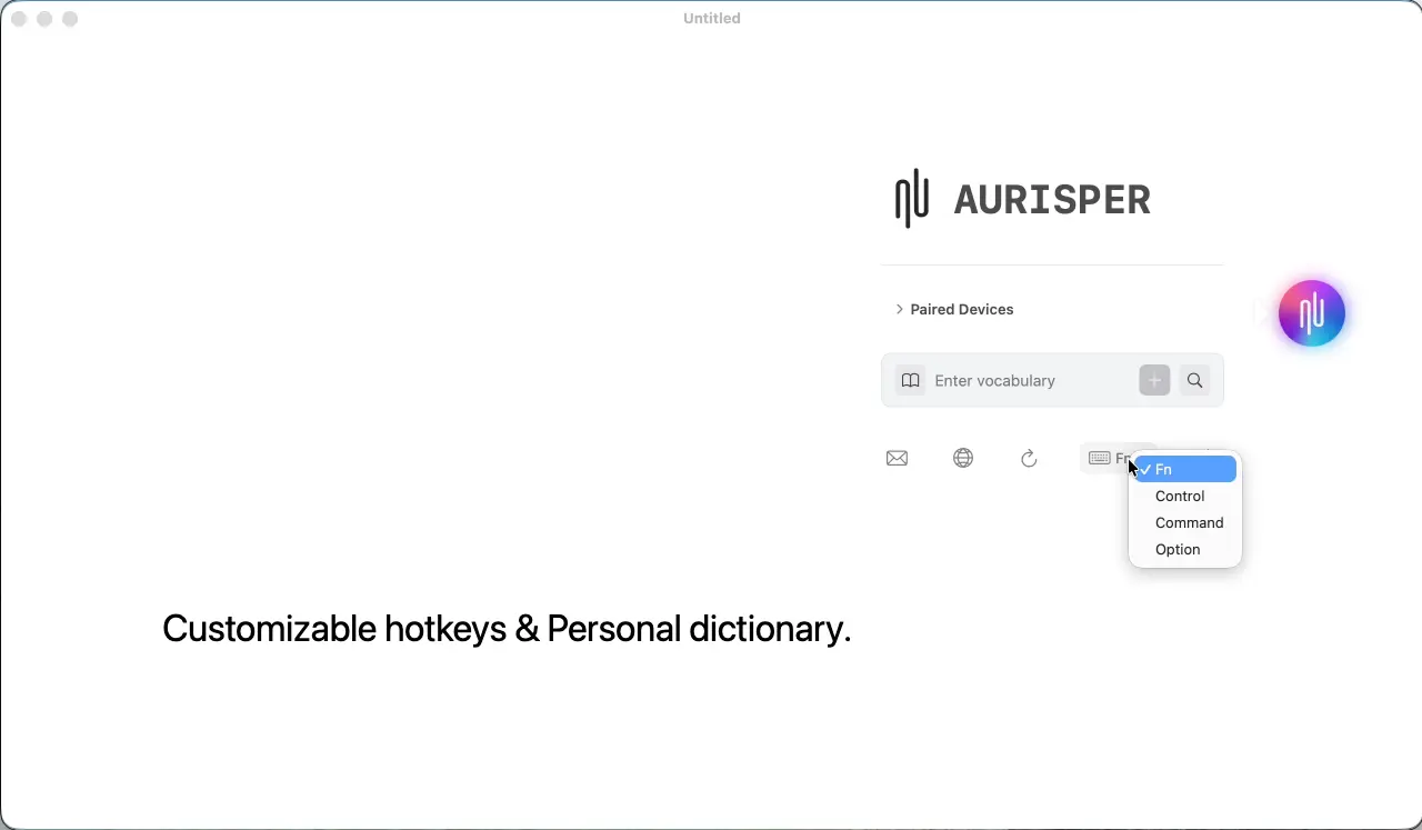 Screenshot 2 of Aurisper Offline AI Voice Input