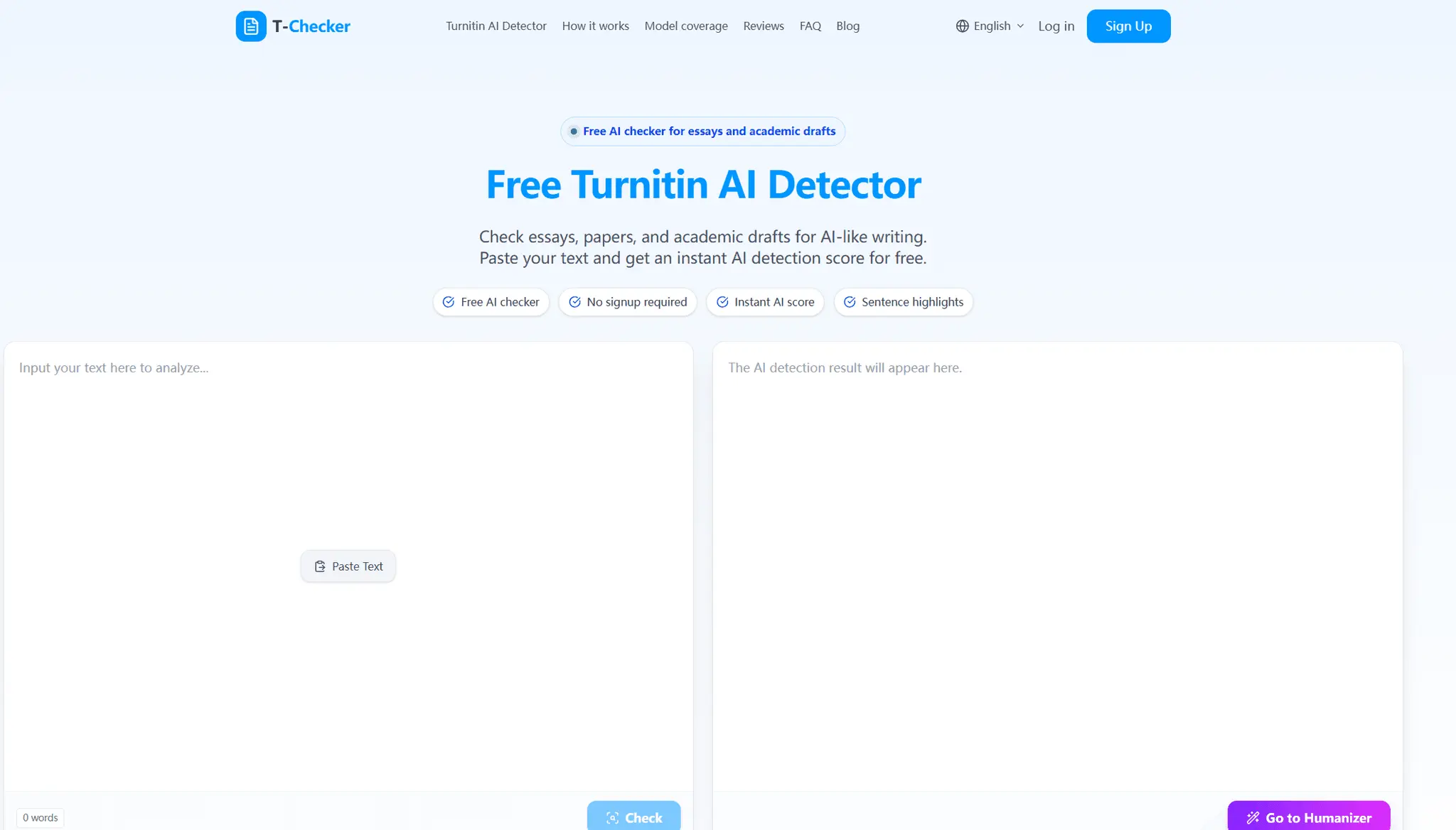 Screenshot 1 of Turnitin AI Detector