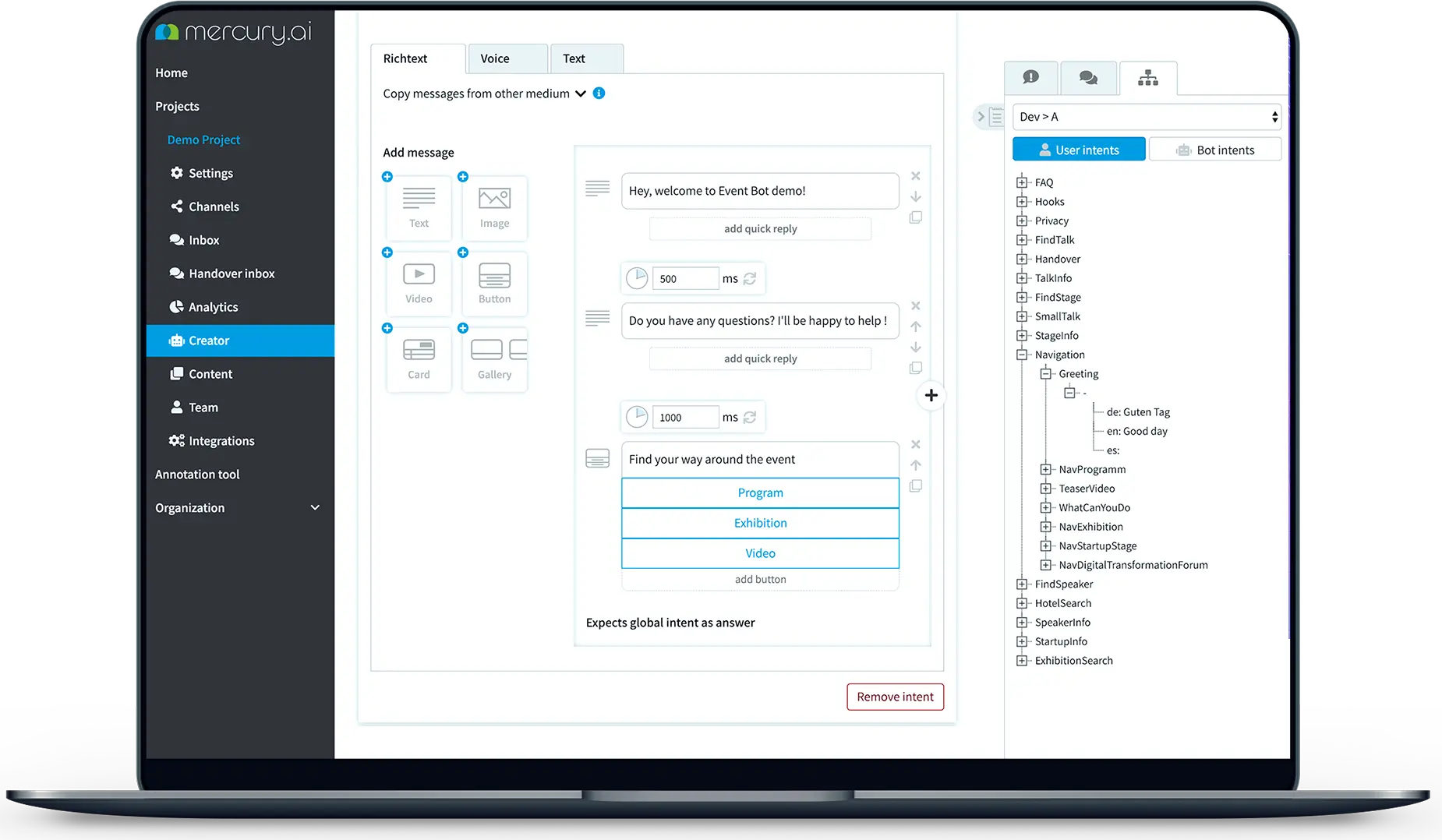 Screenshot 8 of Mercury.ai – Conversational AI Platform