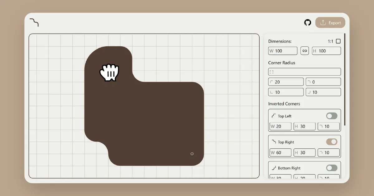 Screenshot 1 of Inverted Border Radius Generator