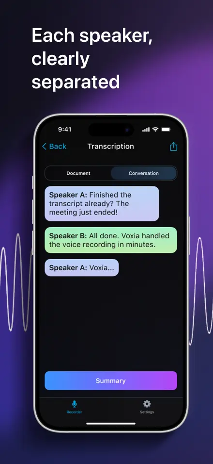 Screenshot 1 of Voxia Transcribe Audio